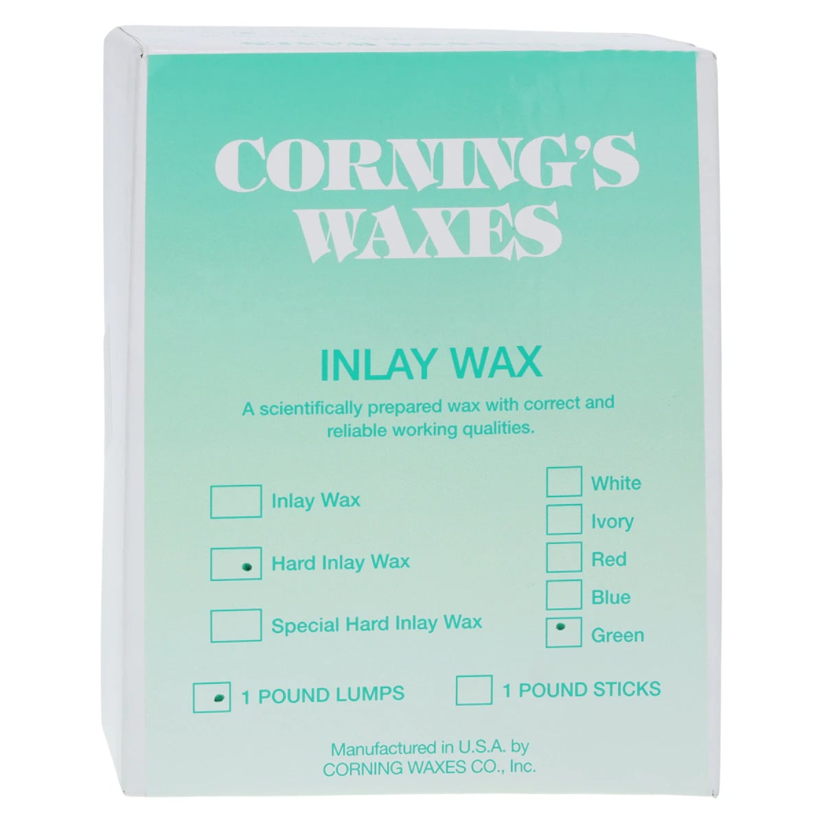 Corning Inlay Wax Lumps Hard, 1 lb
