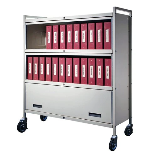 Carstens PrivacyLine Chart Caddy Storage Cart, 48" Caster Base
