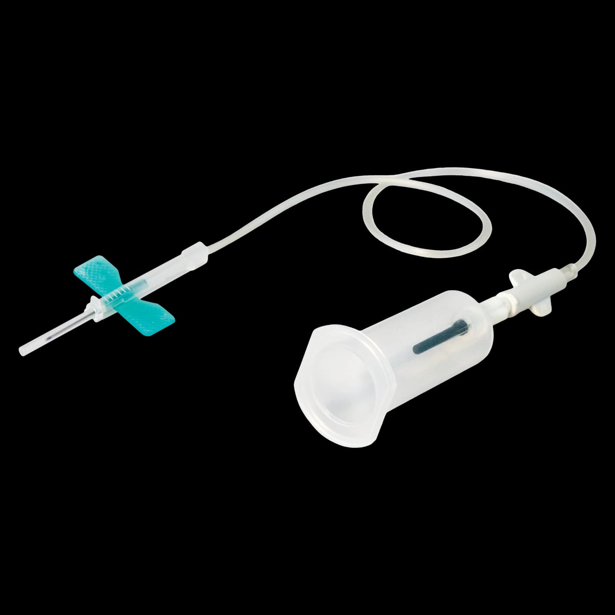 K-Shield Advantage Blood Collection Set, 21G x 3/4", 12" Tubing, Winged, Green Safety, Preattached Tube Holder, Latex-Free, 100/Case