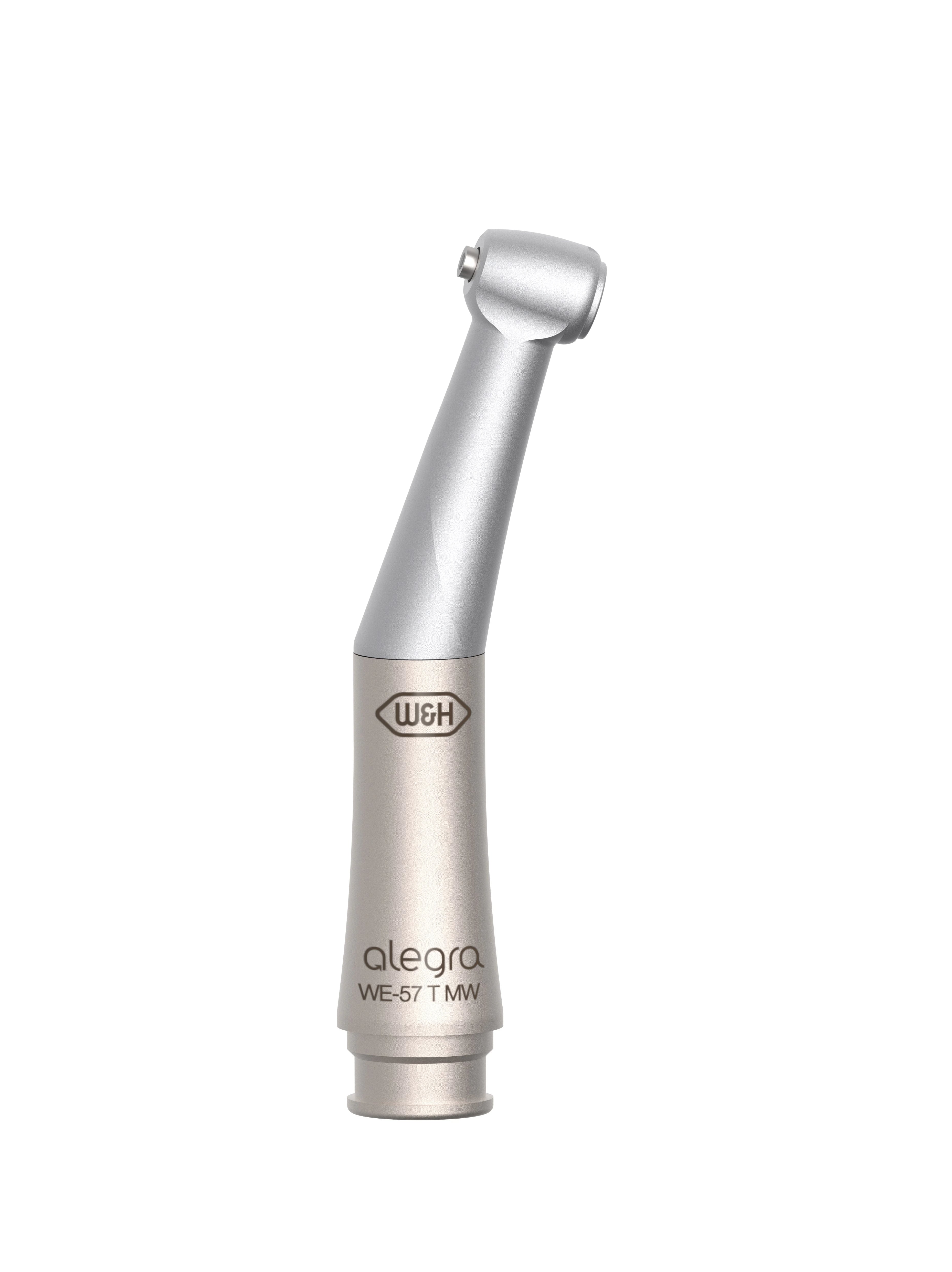 W&H Alegra Contra-Angle 1:1 Air Handpiece, Push-Button Autochuck, Midwest Connection, 10.1mm Head, WE-57 T MW