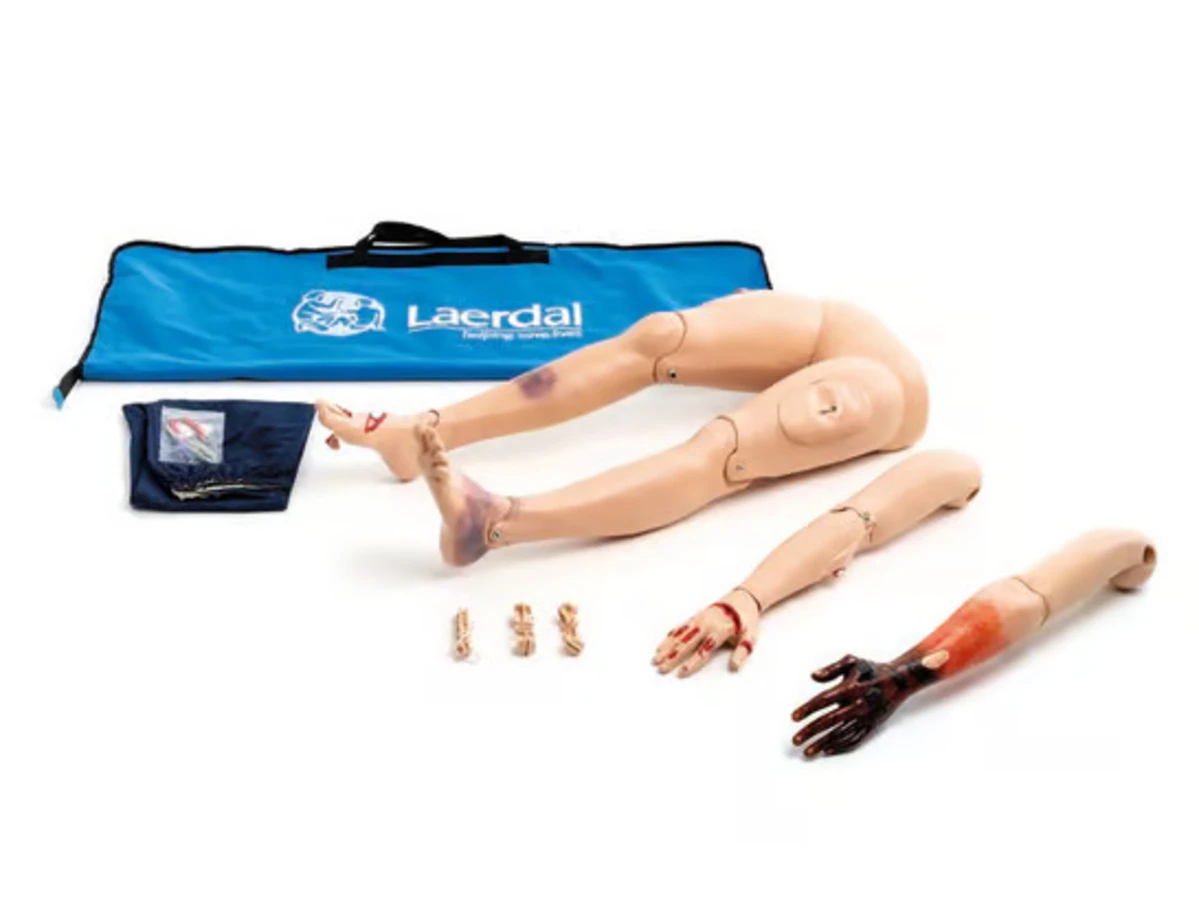Laerdal Resusci Anne First Aid Trauma Module with Trousers, Arm & Hip Bolts, Soft Carry Bag, Left Arm with Burns, Right Arm with Wounds, Legs with Wound Pad & Cuts