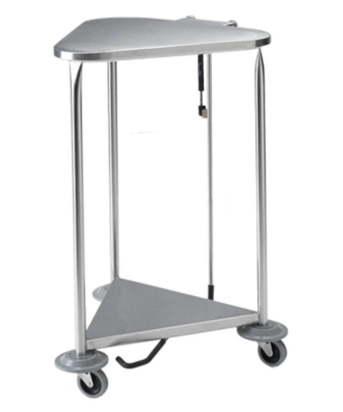 Pedigo Linen Triangular Stainless Steel Hamper with Quiet-Close Lid, 35" x 80-7/8"