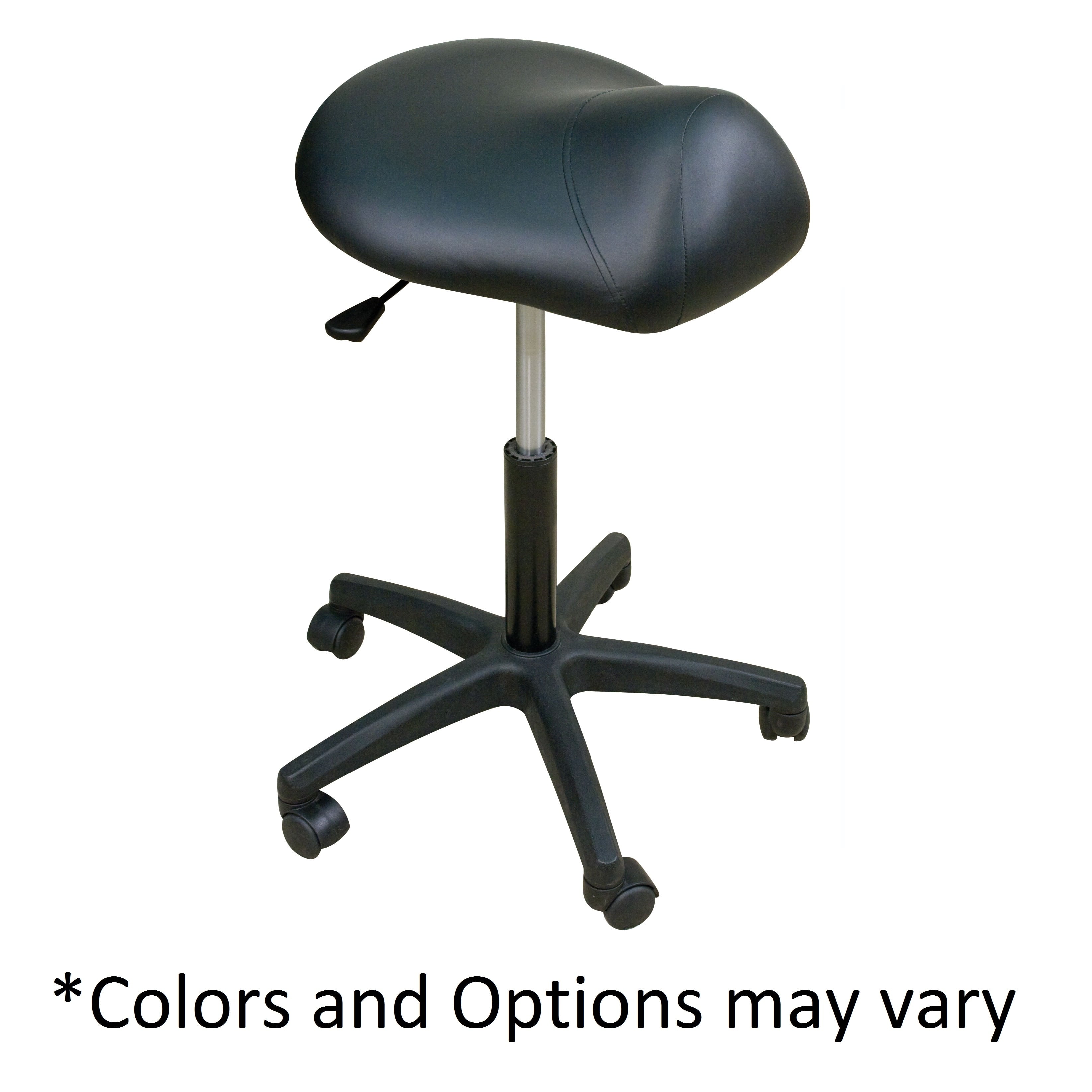 Oakworks Premium Saddle Stool, Black Base, 300 lb Capacity