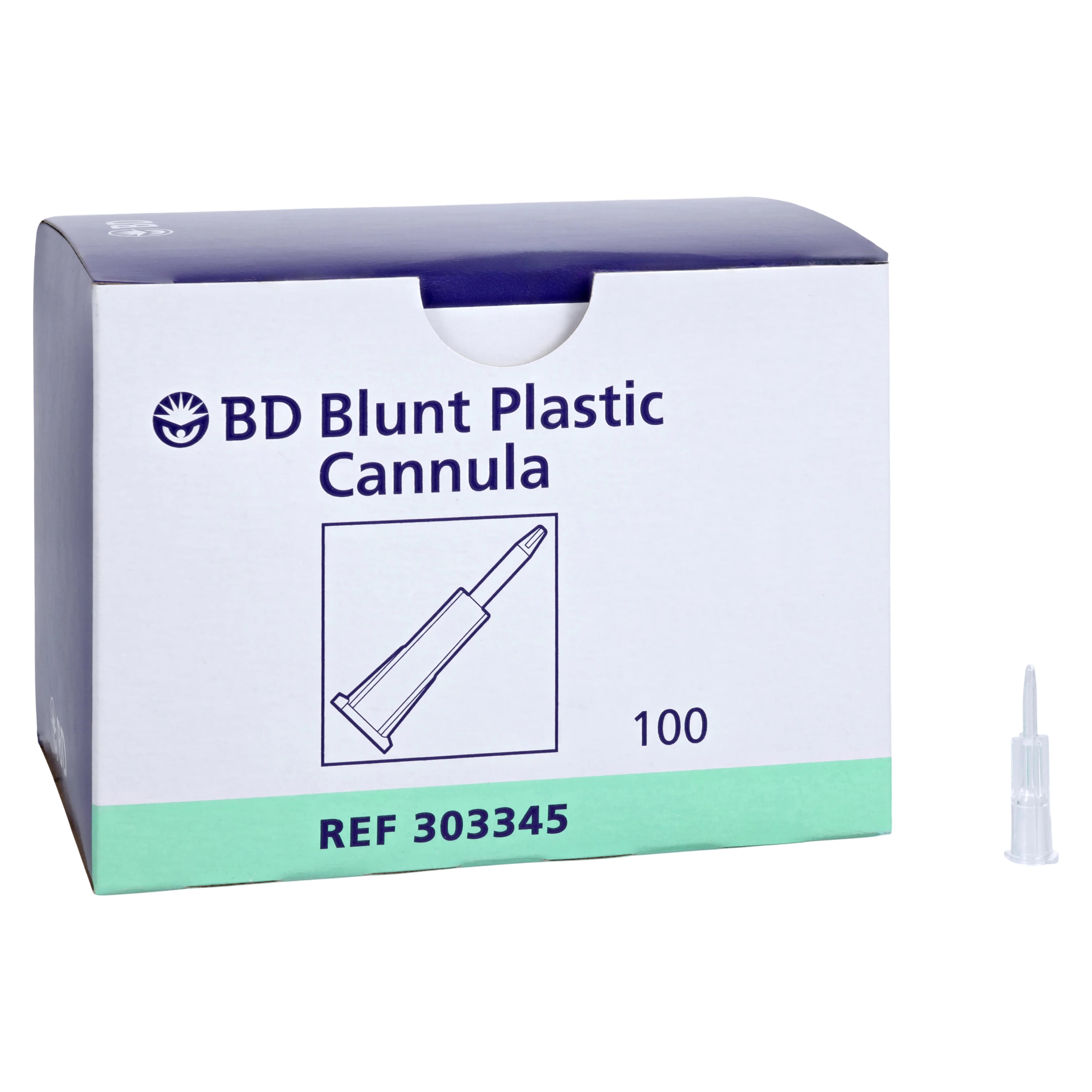 Becton-Dickinson Interlink IV Cannula, 17 Gauge, Blunt Tip, Clear, Sterile, Latex-Free, 100/Box
