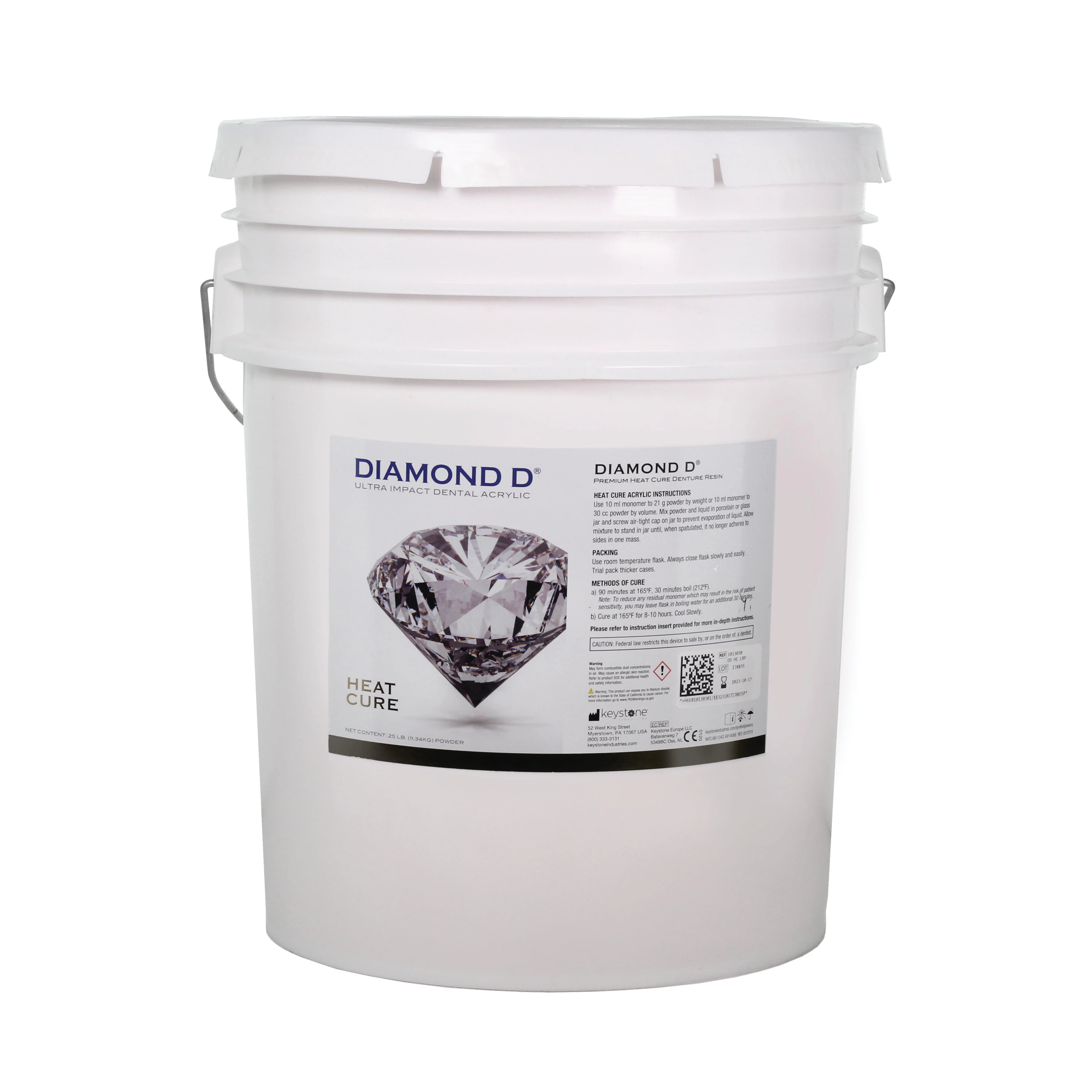 Diamond D HC Powder, Heat Cure, Dark Veined, 25 Lb