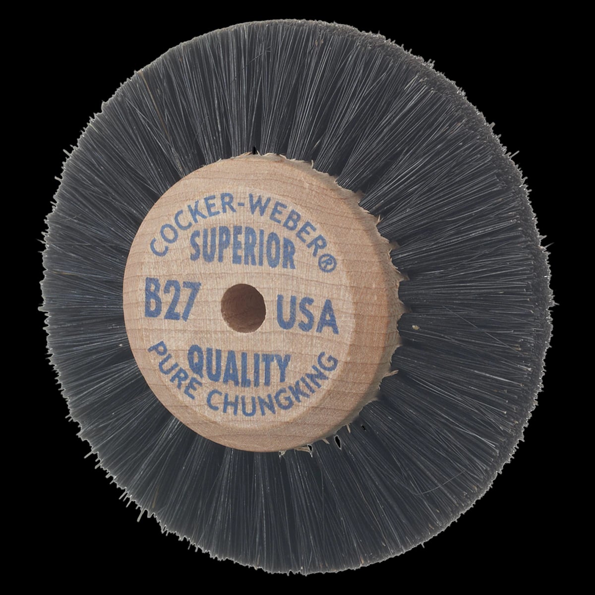 Keystone B27 4-Row Converging Bristle Wood Hub Lathe Brush, 3" Diameter, Pack of 12 (1170150)
