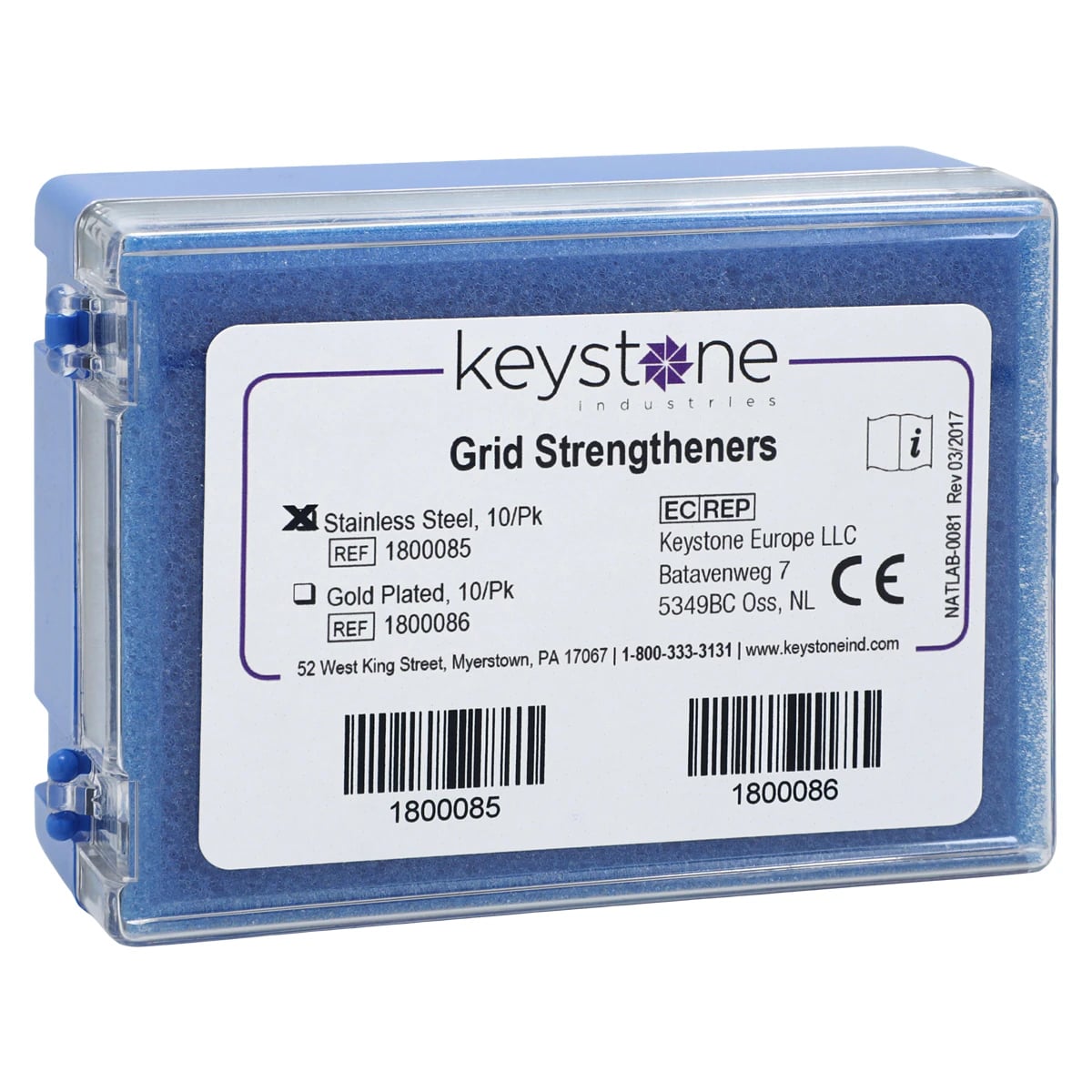 Keystone Grid Strengtheners (Mesh), Stainless Steel, 2.5mm Perforations, 10/Pk, 1800085