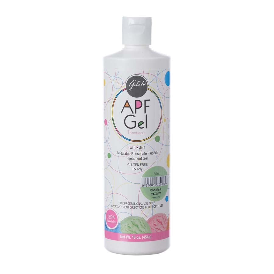 Gelato APF Fluoride Gel, 1.23% Acidulated Phosphate Fluoride, 60-Second, Mint, 16 oz Bottle, 24-00577