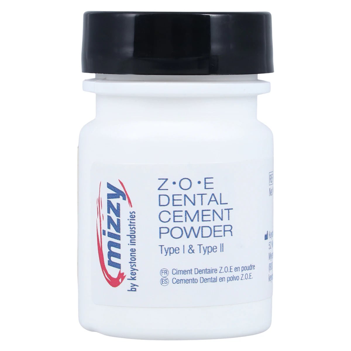 Mizzy ZOE Cement Powder, Zinc-Oxide Eugenol, Without Fiber, 21 g Bottle, 6070500