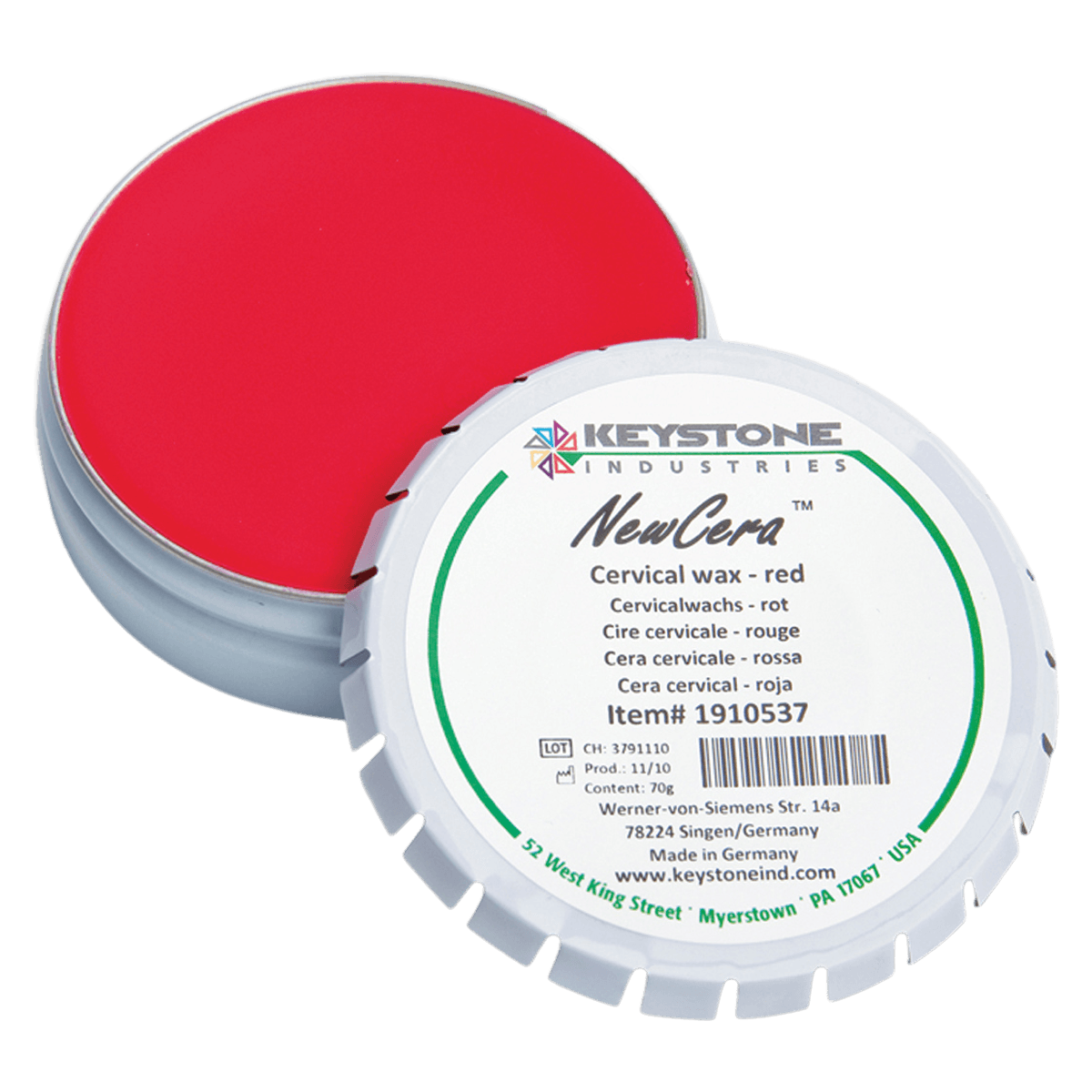 NewCera Cervical Wax, Red, 70g, 1/Box