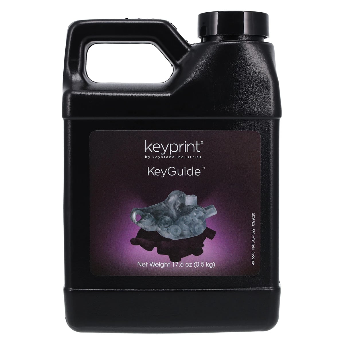 Keyprint KeyGuide 3D Resin, Blue Transparent, 0.5 kg Bottle, 4200001