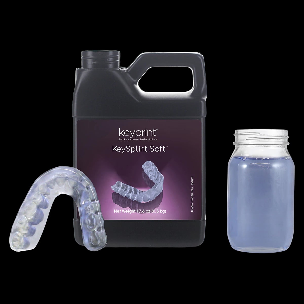 KeyPrint KeySplint Soft 3D Printing Resin, 0.5kg Bottle, 4200005