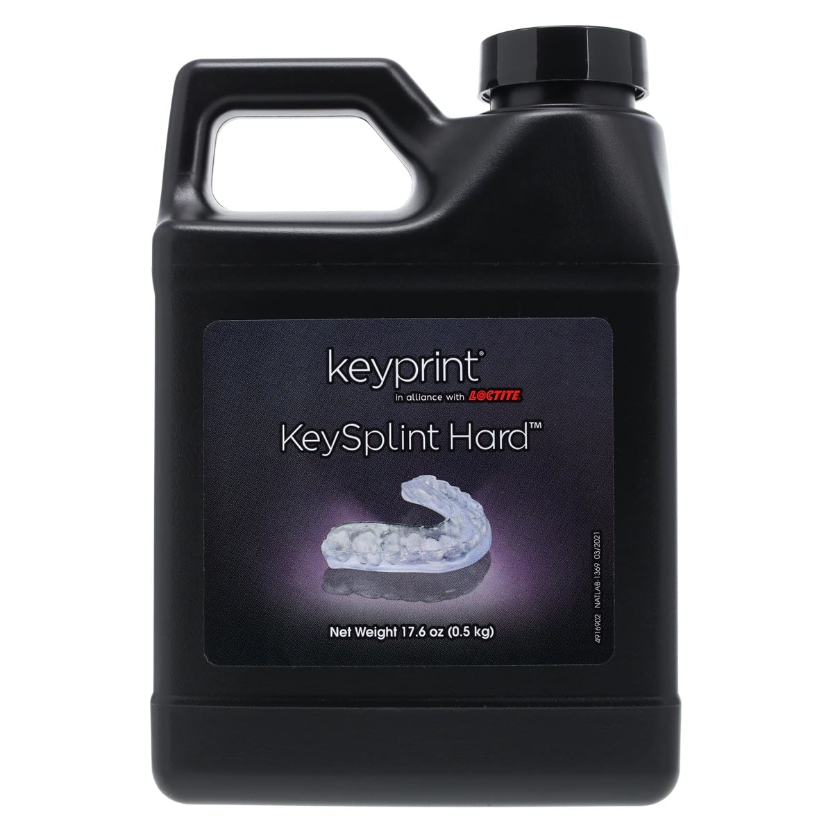 KeySplint Hard Biocompatible 3D Printing Resin, Light Violet, Translucent, 0.5 kg Bottle, 4200004