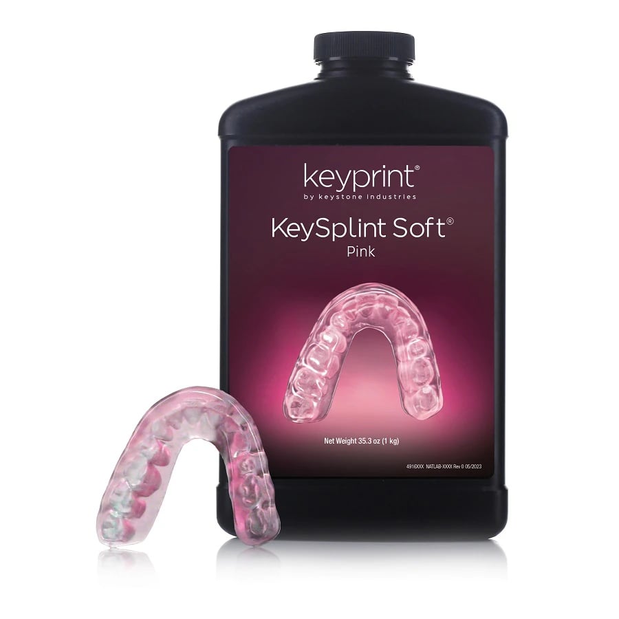 KeySplint Soft Pink 3D Printing Resin, 1kg Bottle
