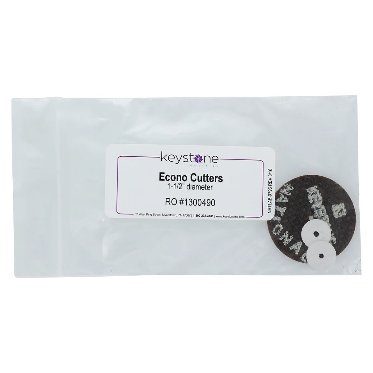 Keystone Econo Cutter Separating Disc, #539A, 1-1/2" Diameter, 0.035" Thick, Single Disc