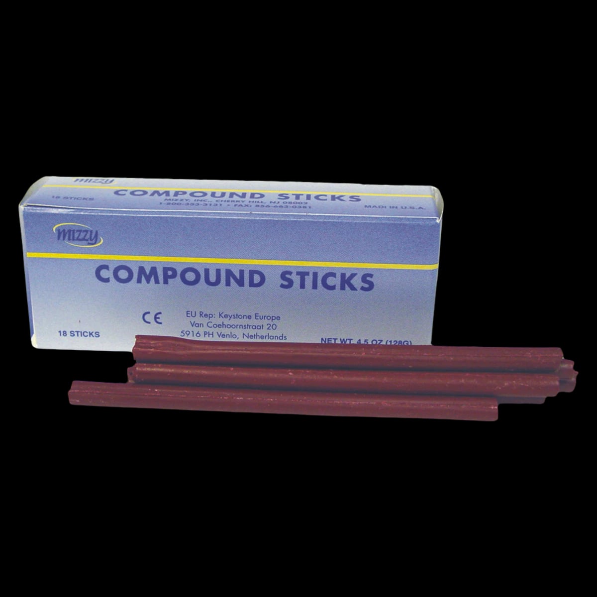Mizzy Impression Compound Sticks, Green, Low Heat, 4.5 oz, 15/Pk, 6060500