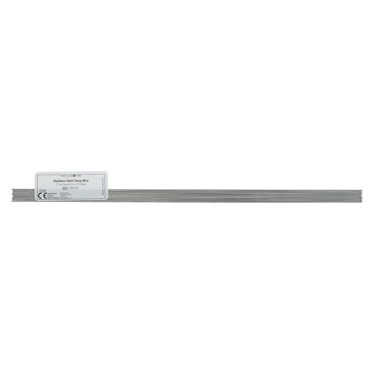 Keystone Stainless Steel Clasp Wire, 17 Gauge (1.4mm), Round, Straight, 10 x 1ft Sections, 10/Pkg