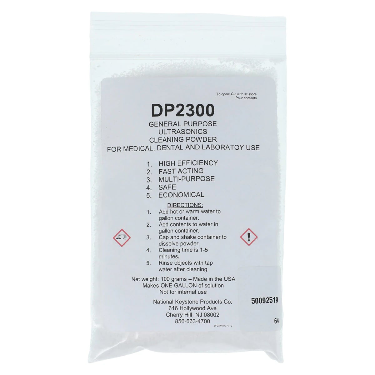 Keystone Ultra Sonic 2300 General Purpose Cleaner, 100g Packet, DP2300