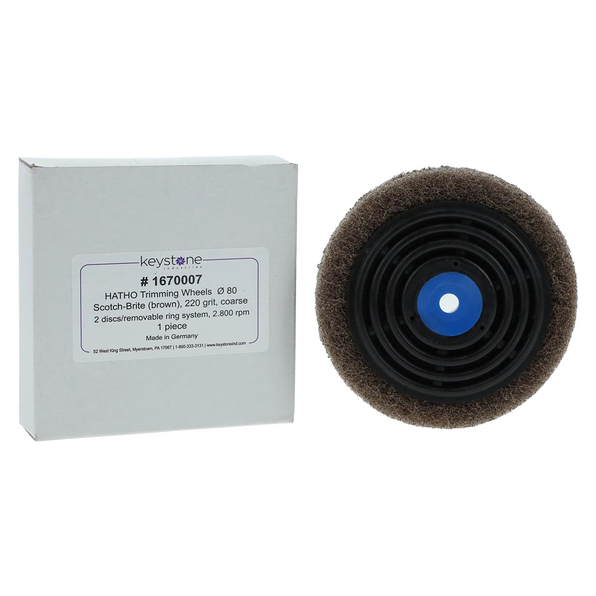 Keystone Hatho Scotch-Brite Coarse Polishing Disc, 3" Diameter x 1/2" Thick, for Lathe, Sold Individually