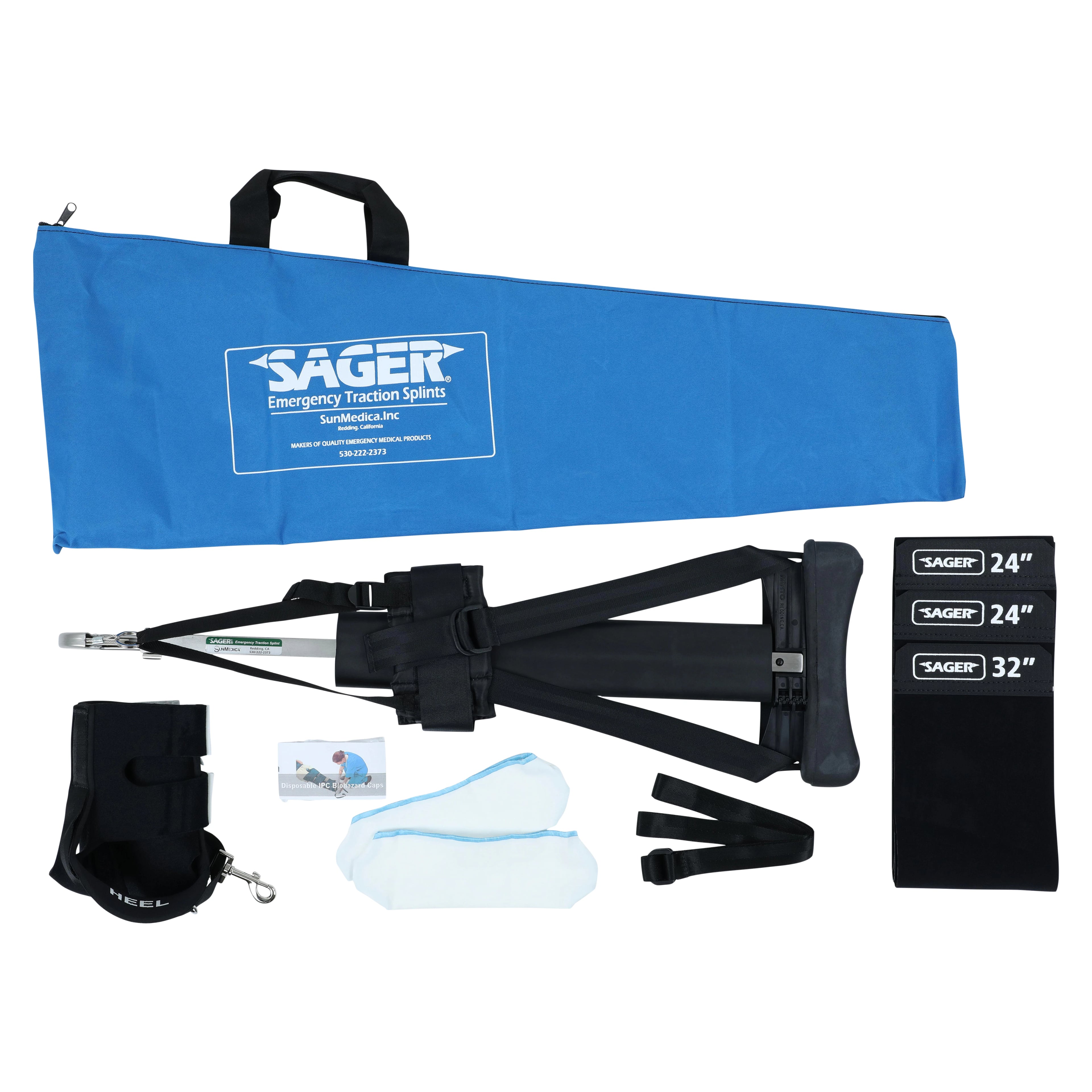 Sager Traction Splint, Adult/Child, Stainless Steel, Unilateral