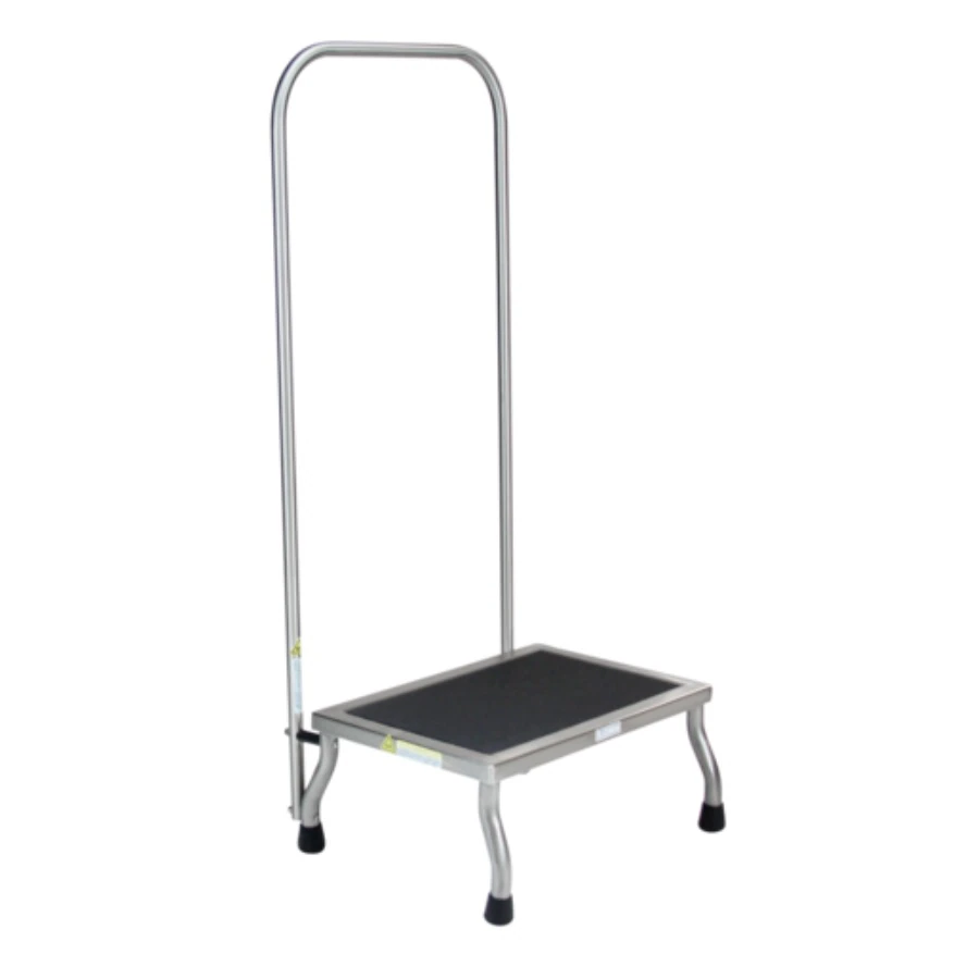 Blickman Kent Step Stool with Handrail, 4-Leg, Non-Slip Mat