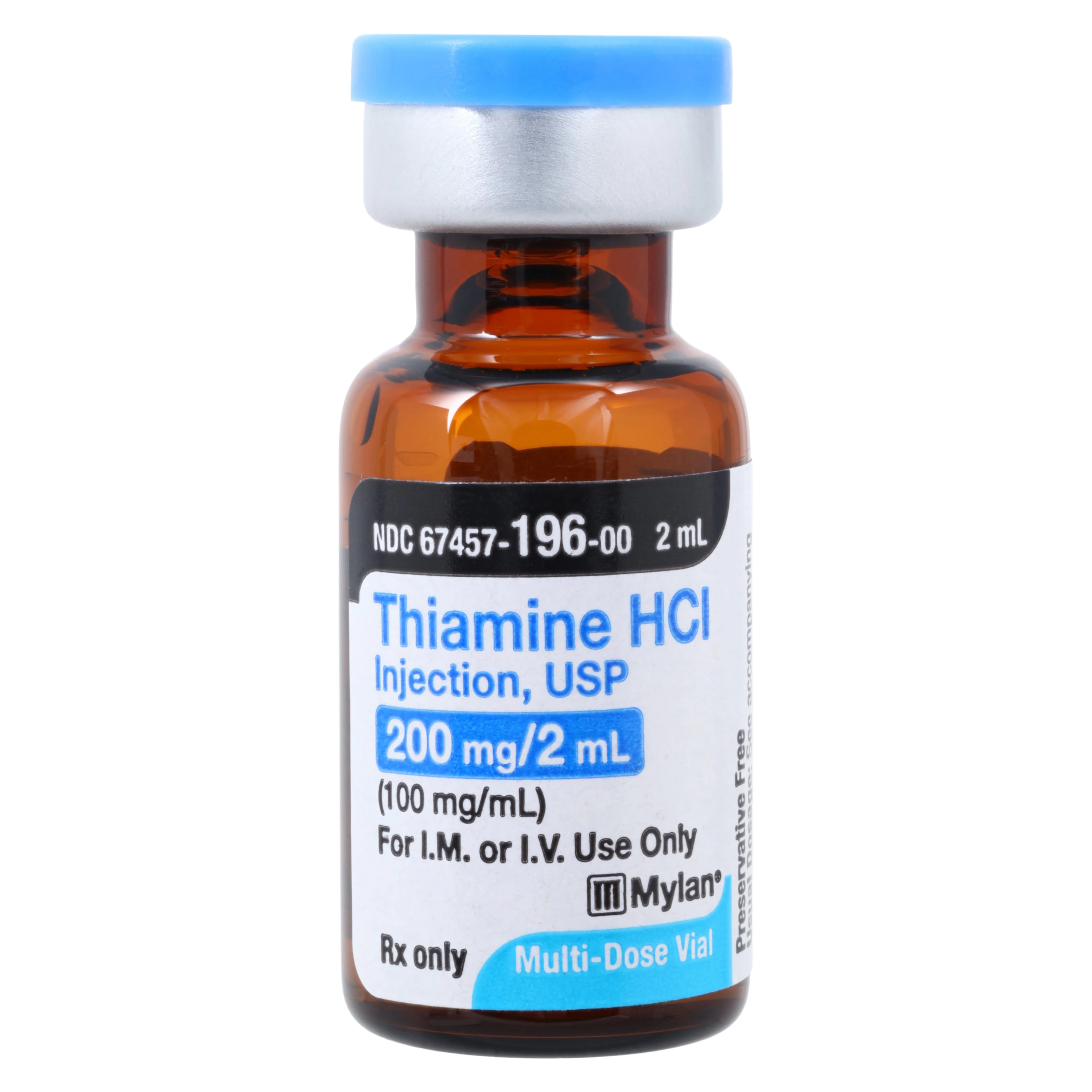 Thiamine HCl Injection 100 mg/mL, 2 mL Multi-Dose Vial, Mylan Institutional