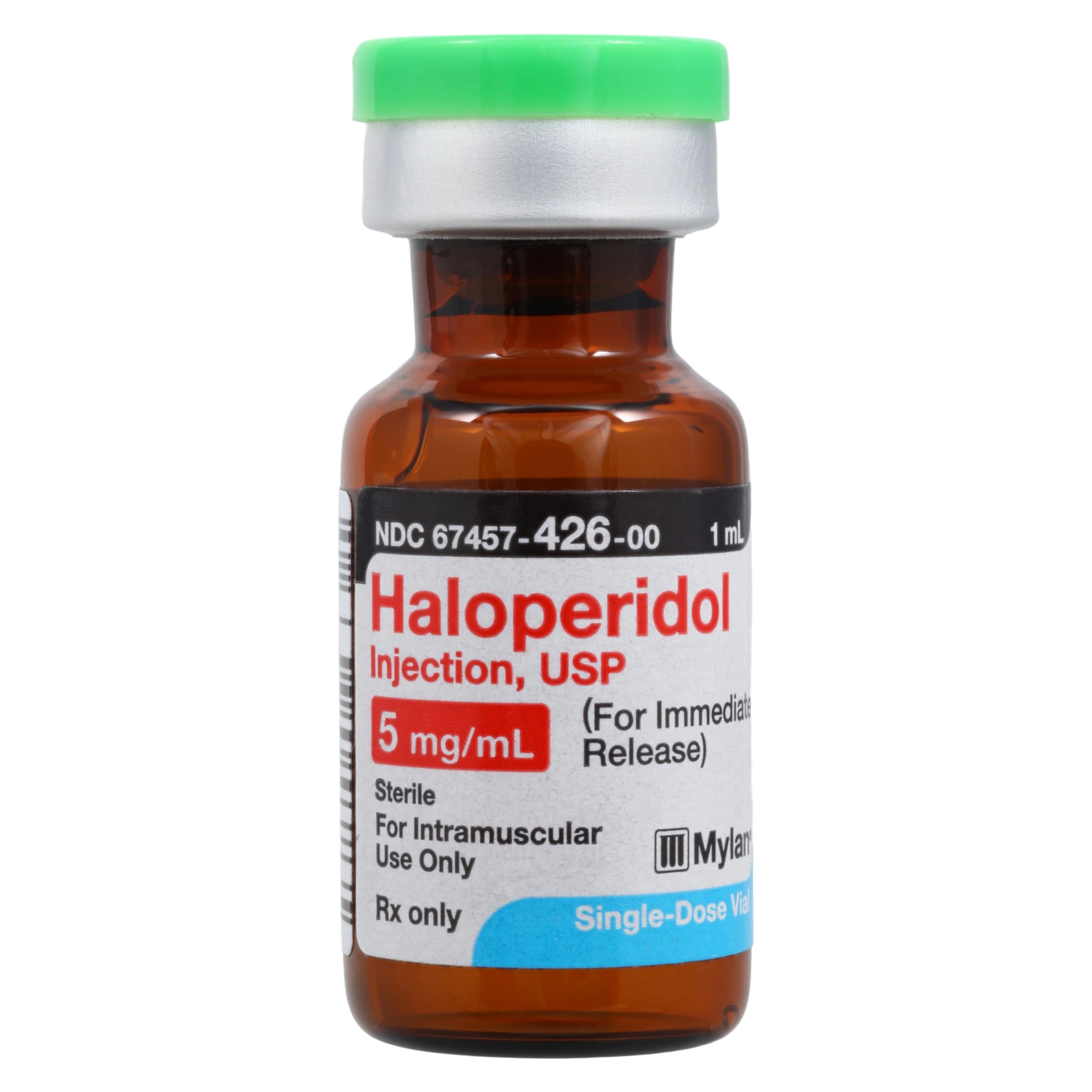 Haloperidol Lactate Injection, 5 mg/mL, 1 mL Single-Dose Vial, Mylan Institutional
