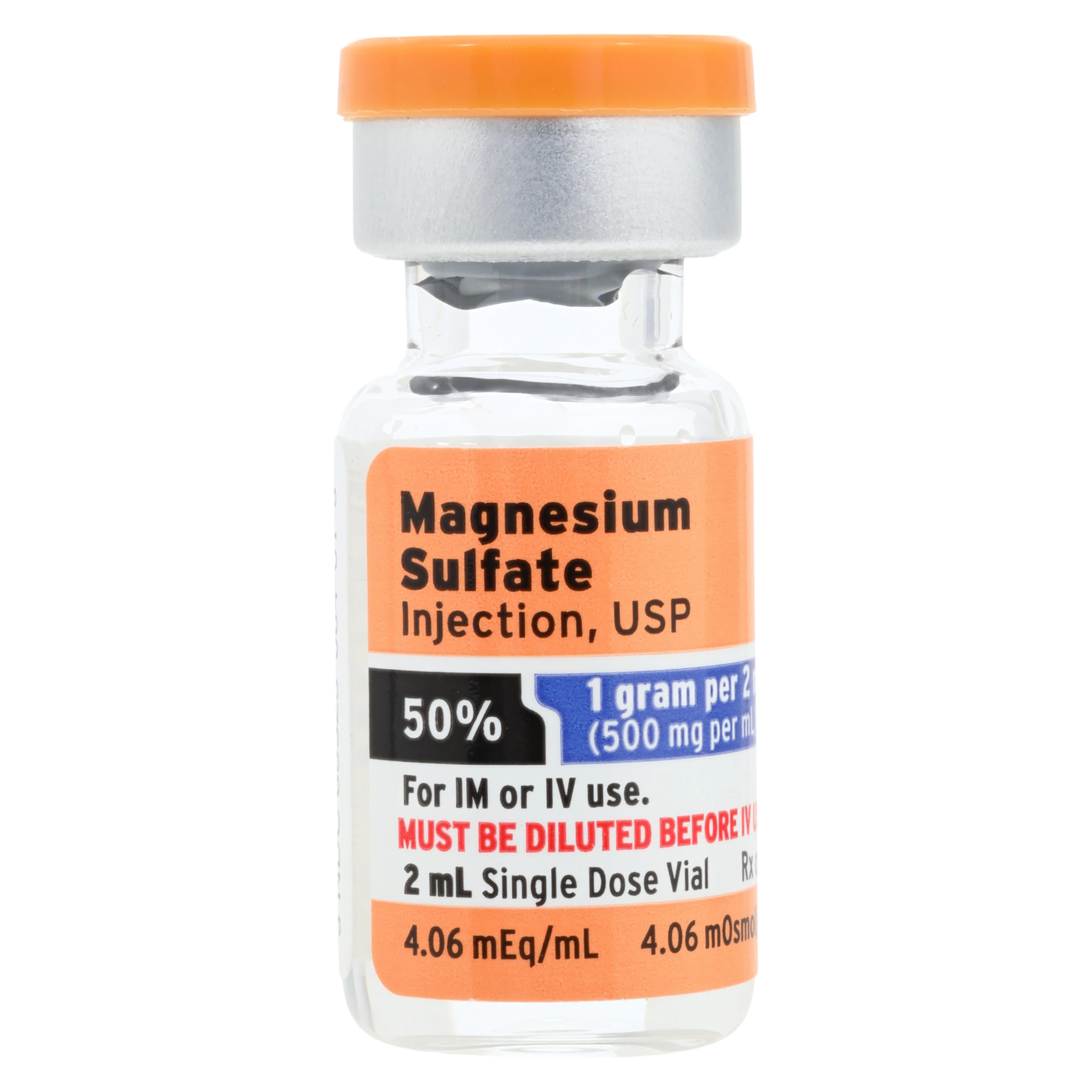 Magnesium Sulfate Injection 50%, 1 gm/2 mL SDV, Single Dose Vial