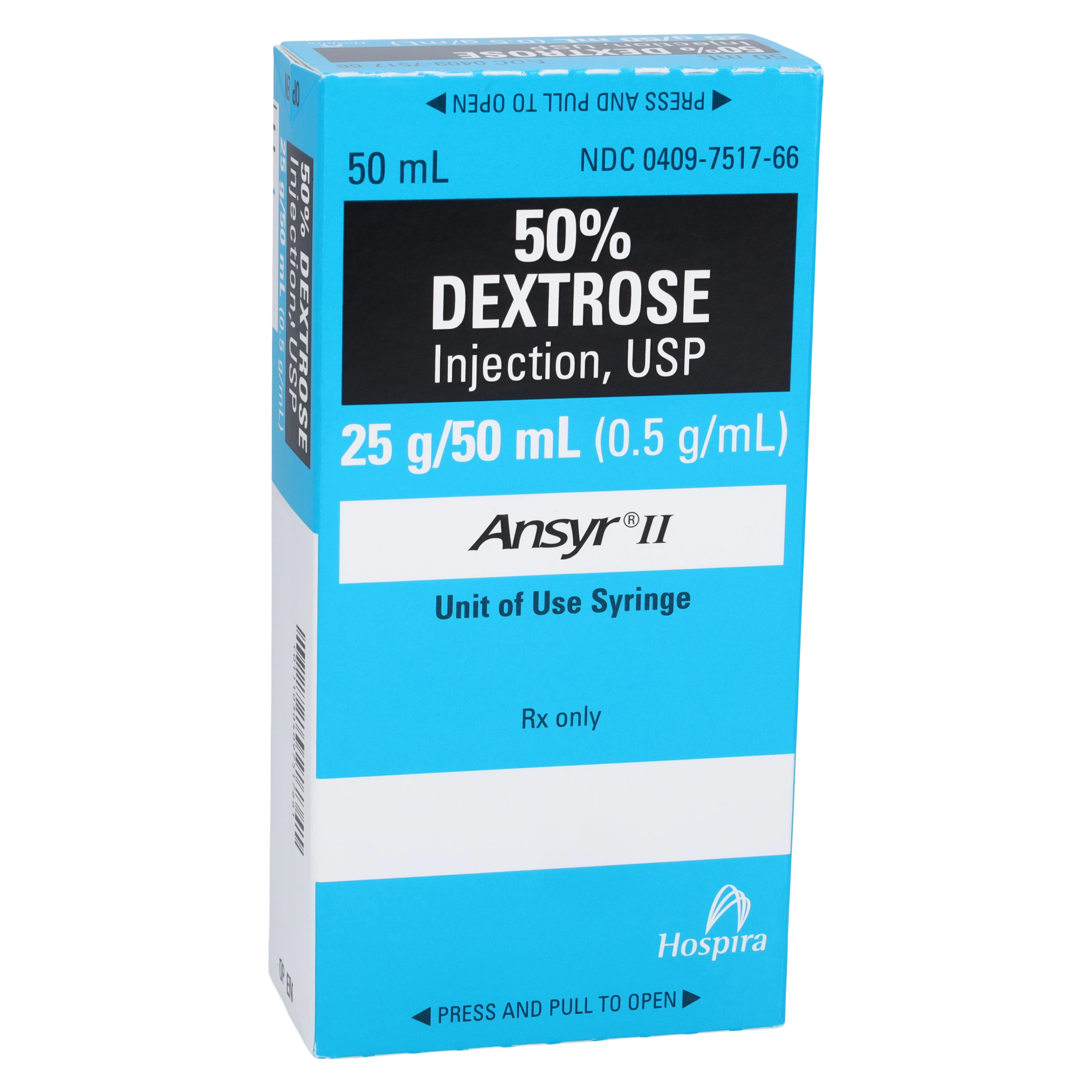 Dextrose Injection 50% Ansyr Syringe, 50 mL, Non-Returnable