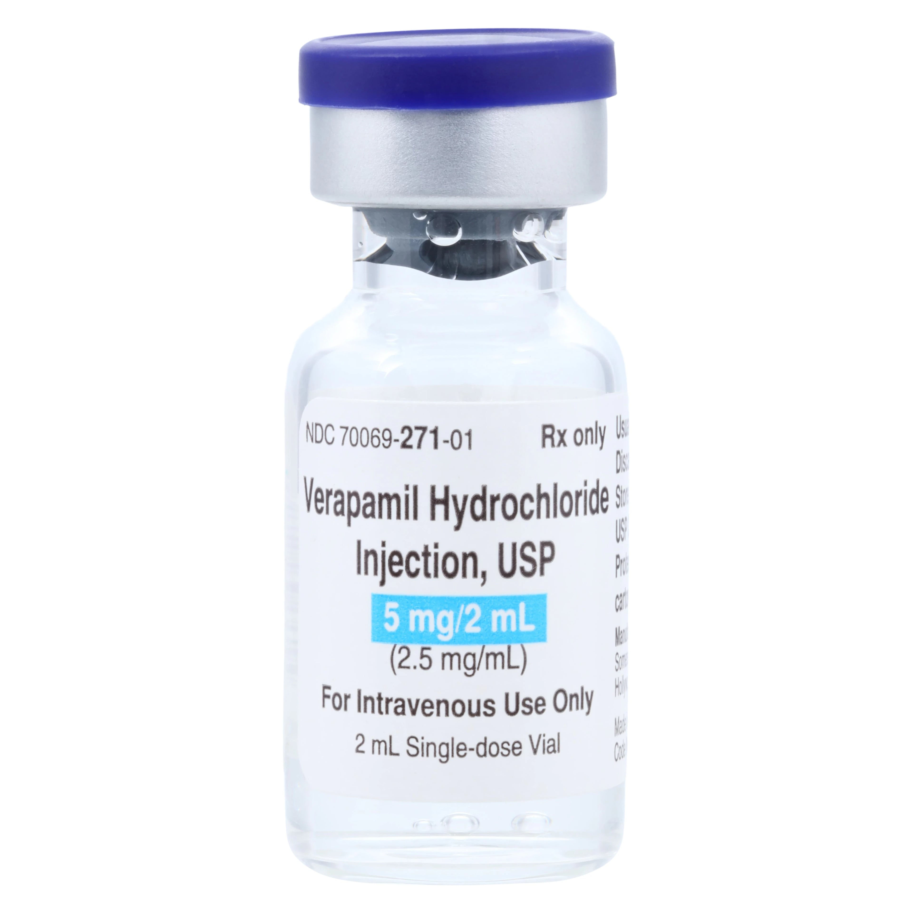 Verapamil HCL Injection 2.5mg/mL, Single Dose Vial (SDV), 2mL Each