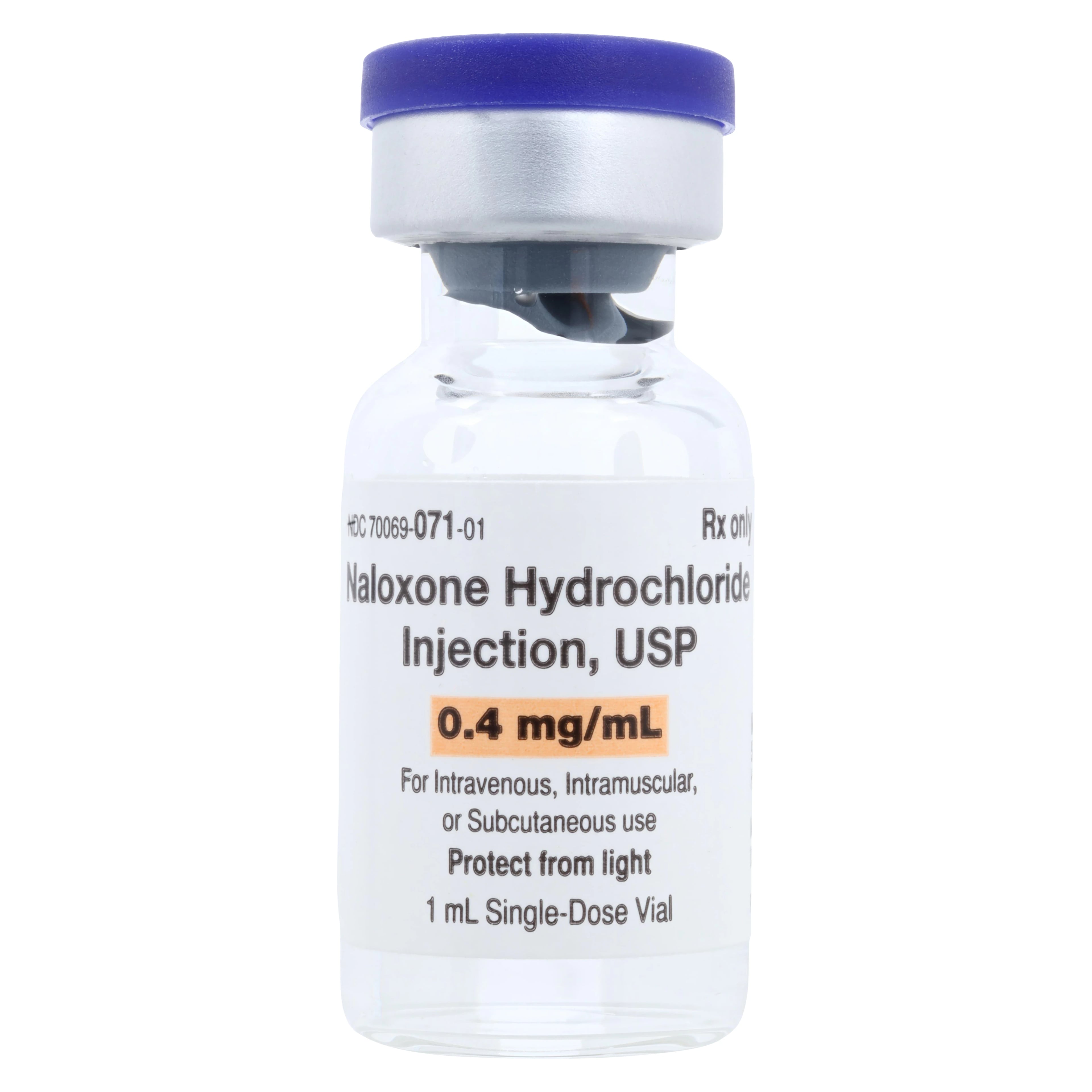 Naloxone HCl Injection 0.4mg/mL, Single Dose Vial (SDV), 1mL Each