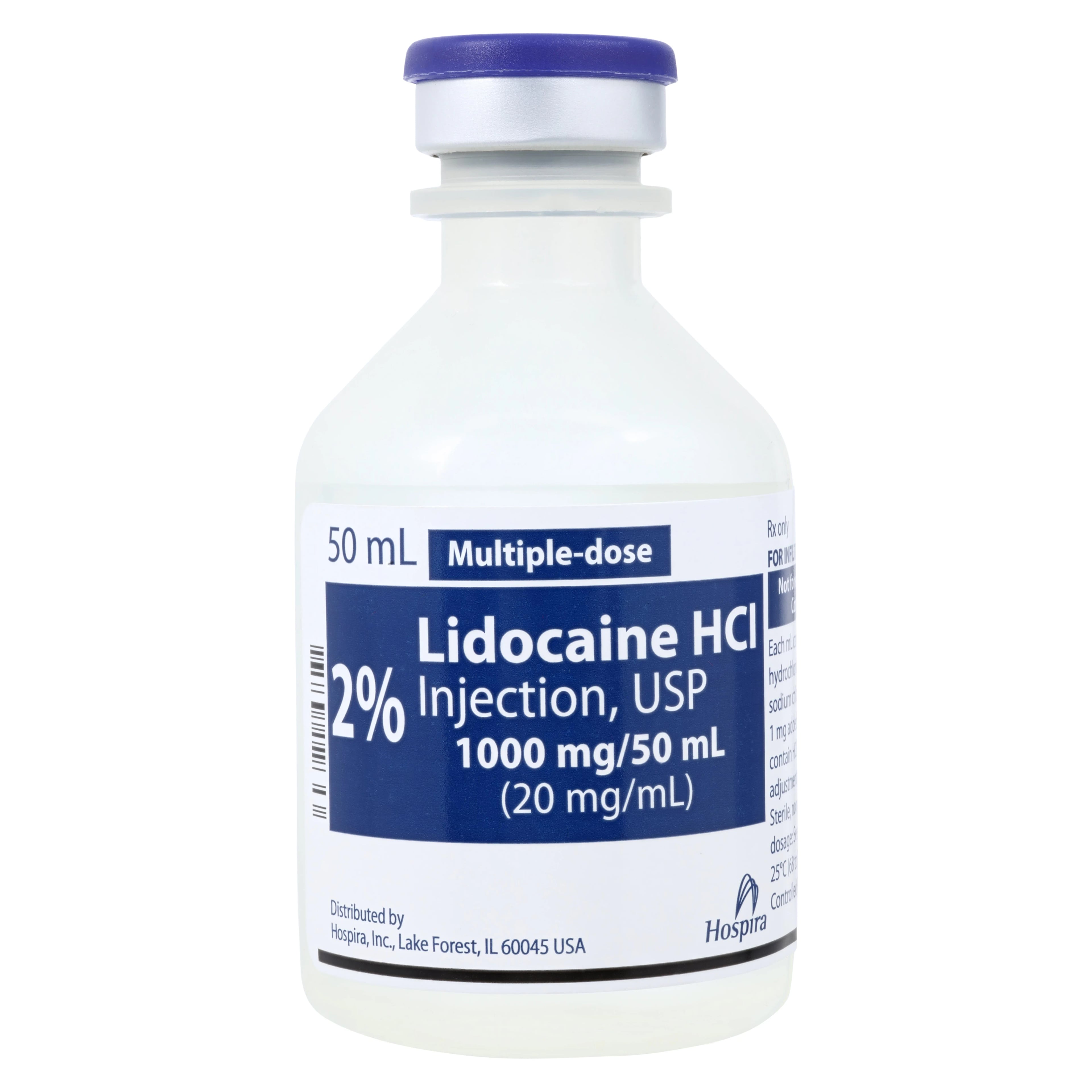 Lidocaine HCl Injection 2% Multiple-Dose Vial, 50 mL, Pfizer