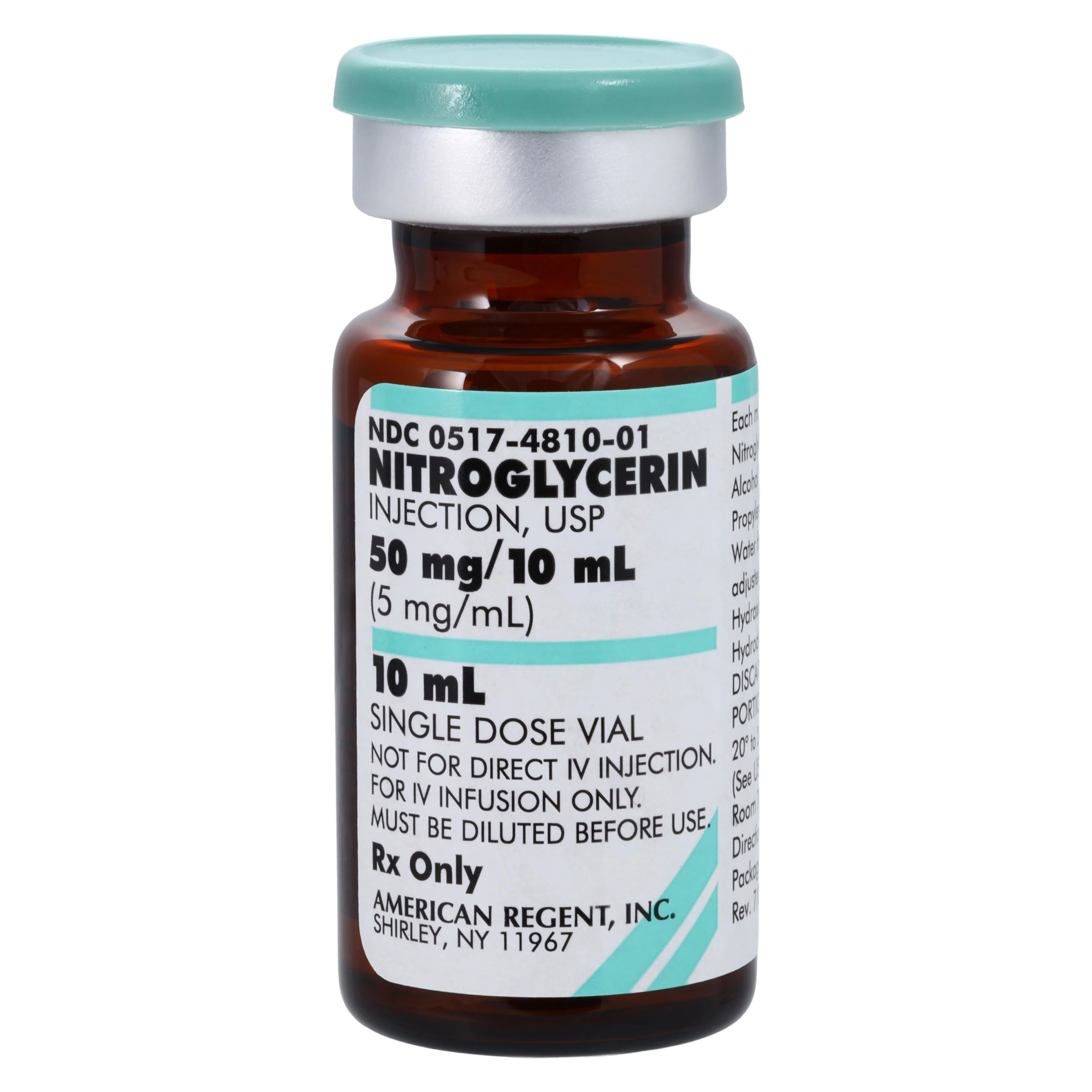 Nitroglycerin Injection 5 mg/mL, Single-Dose Vial, 10 mL, Non-Returnable (American Regent)