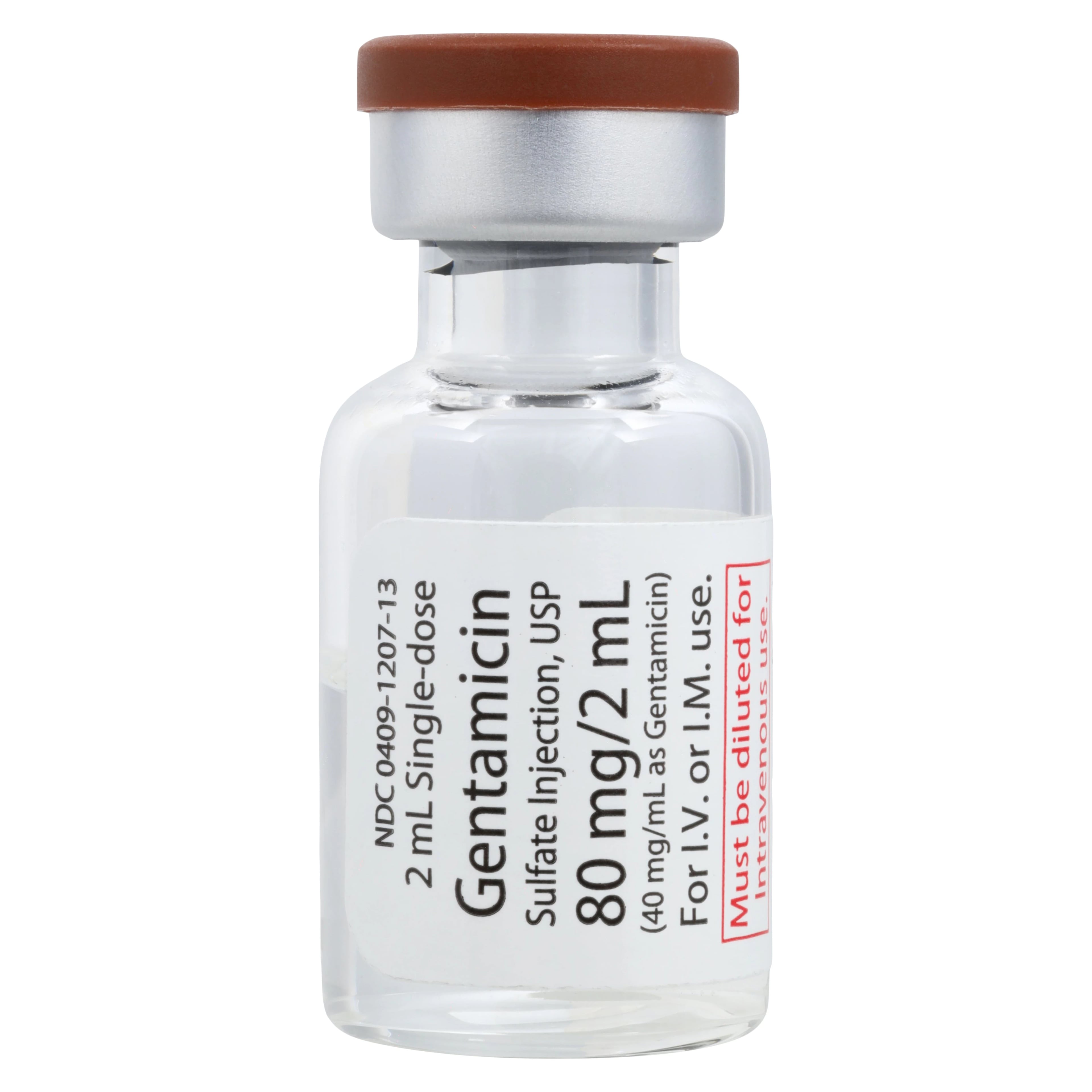 Gentamicin Sulfate Injection, 40 mg/mL, Single-Dose Vial, 2 mL, Pfizer