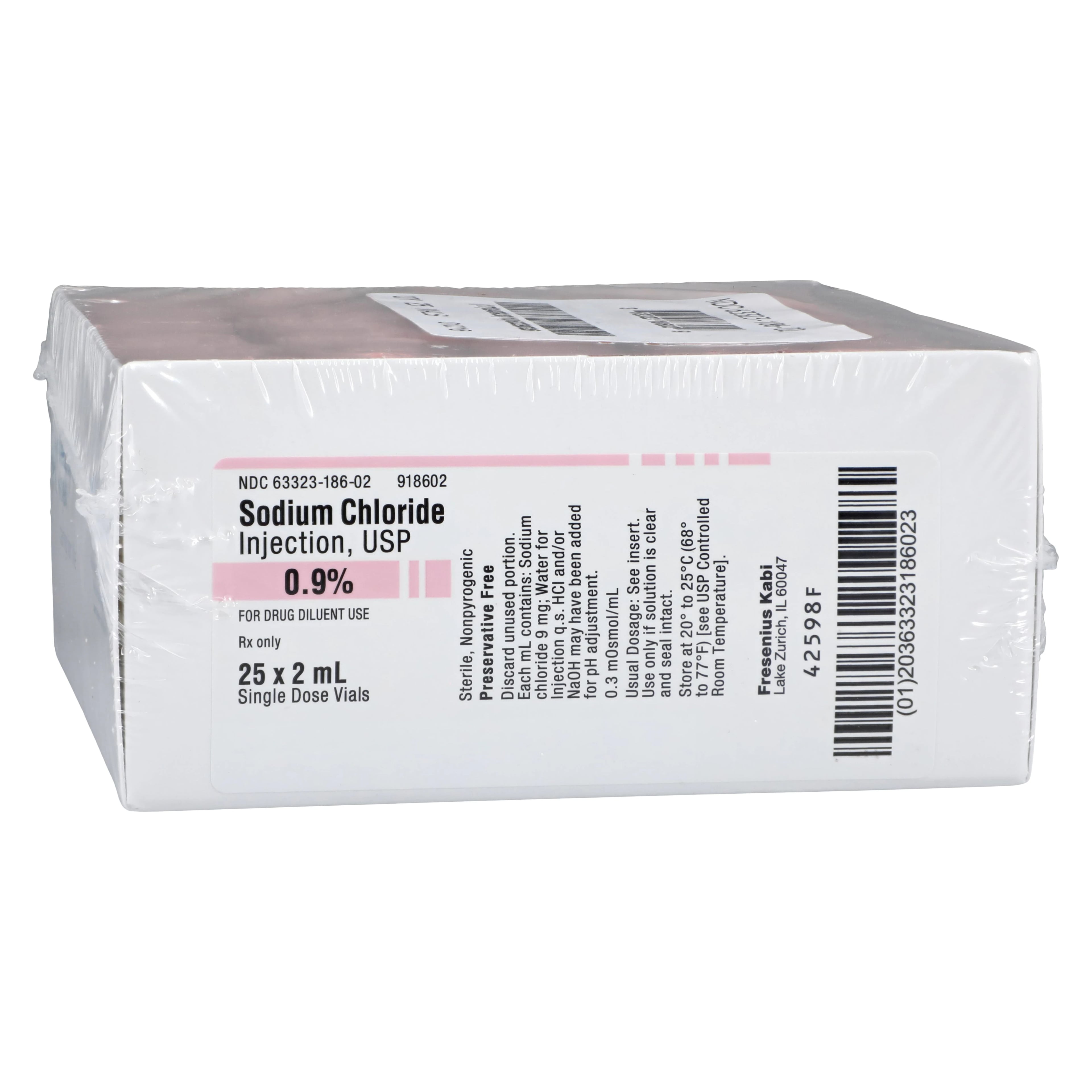 Sodium Chloride Injection 0.9%, Single-Dose Vial, 2 mL, 25/Package