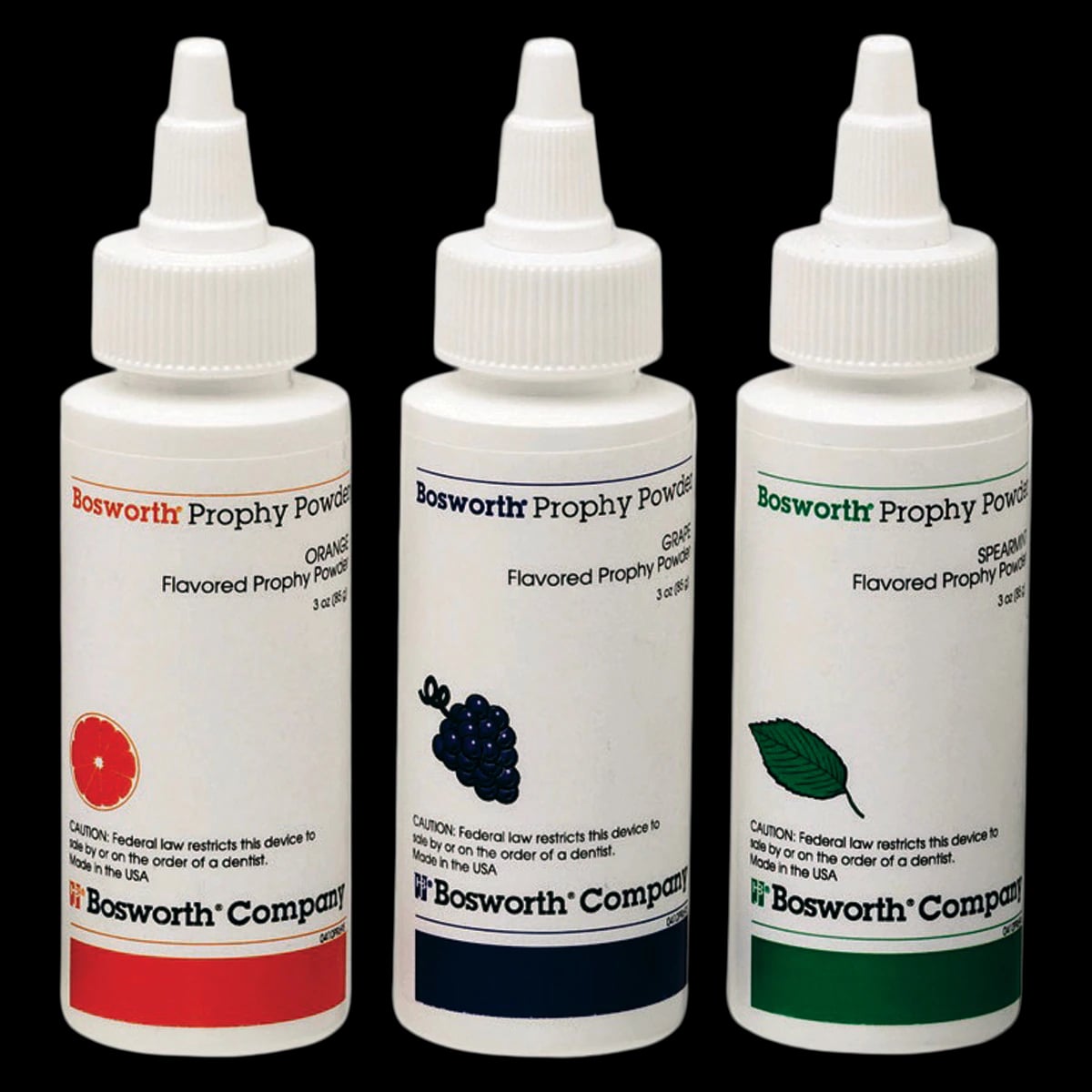 ProphyBrite Prophy Powder Tri-Pack, Grape/Orange/Spearmint, 3/Pack