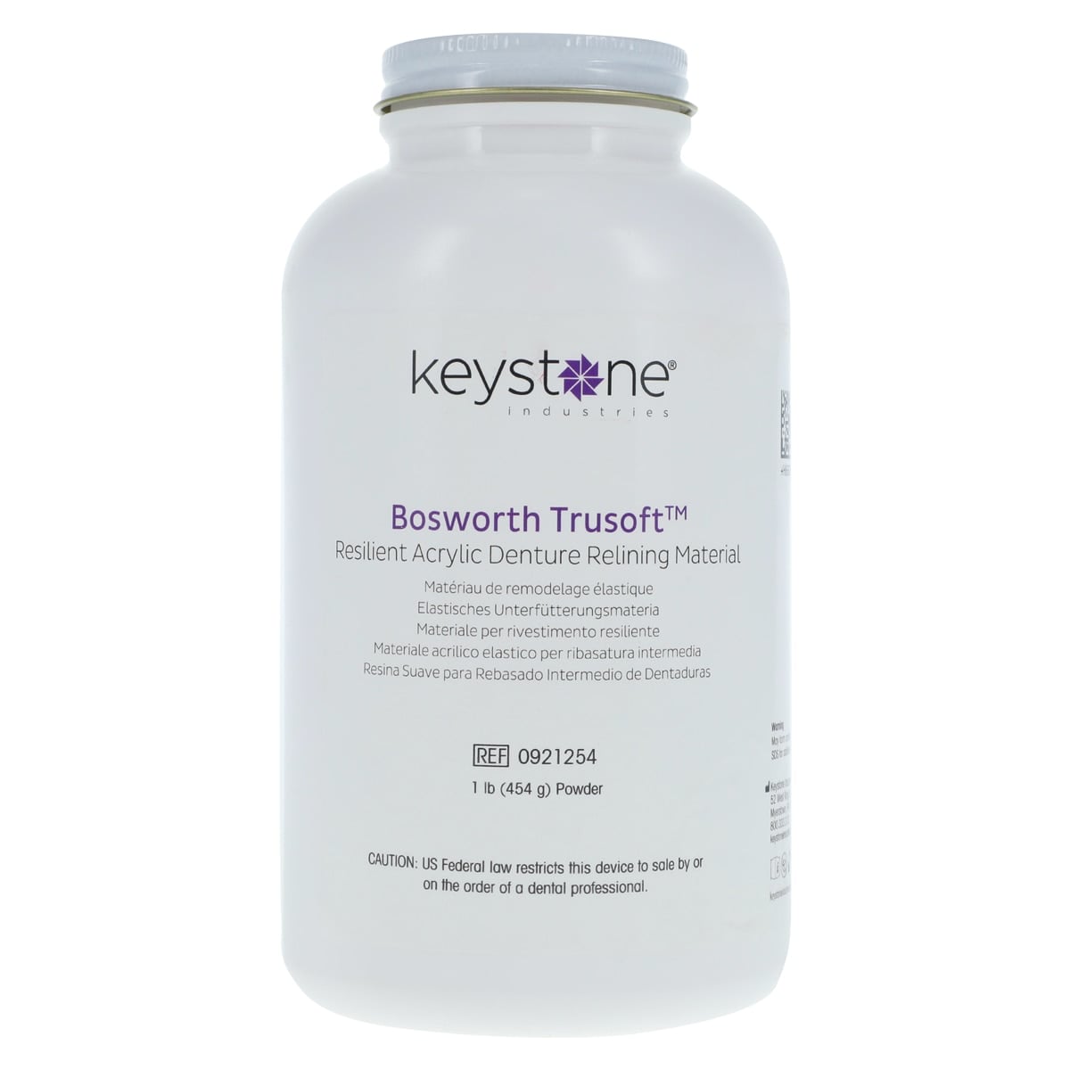 Trusoft™ Resilient Denture Acrylic Relining Material, 1 lb Powder, 0921254