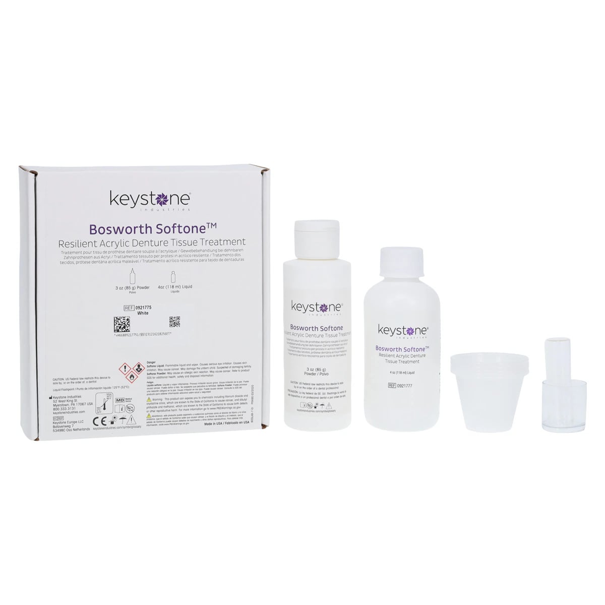 Softone Standard Kit, White, Tissue Conditioner & Functional Impression Material, 3 oz Powder + 4 oz Liquid, 0921775