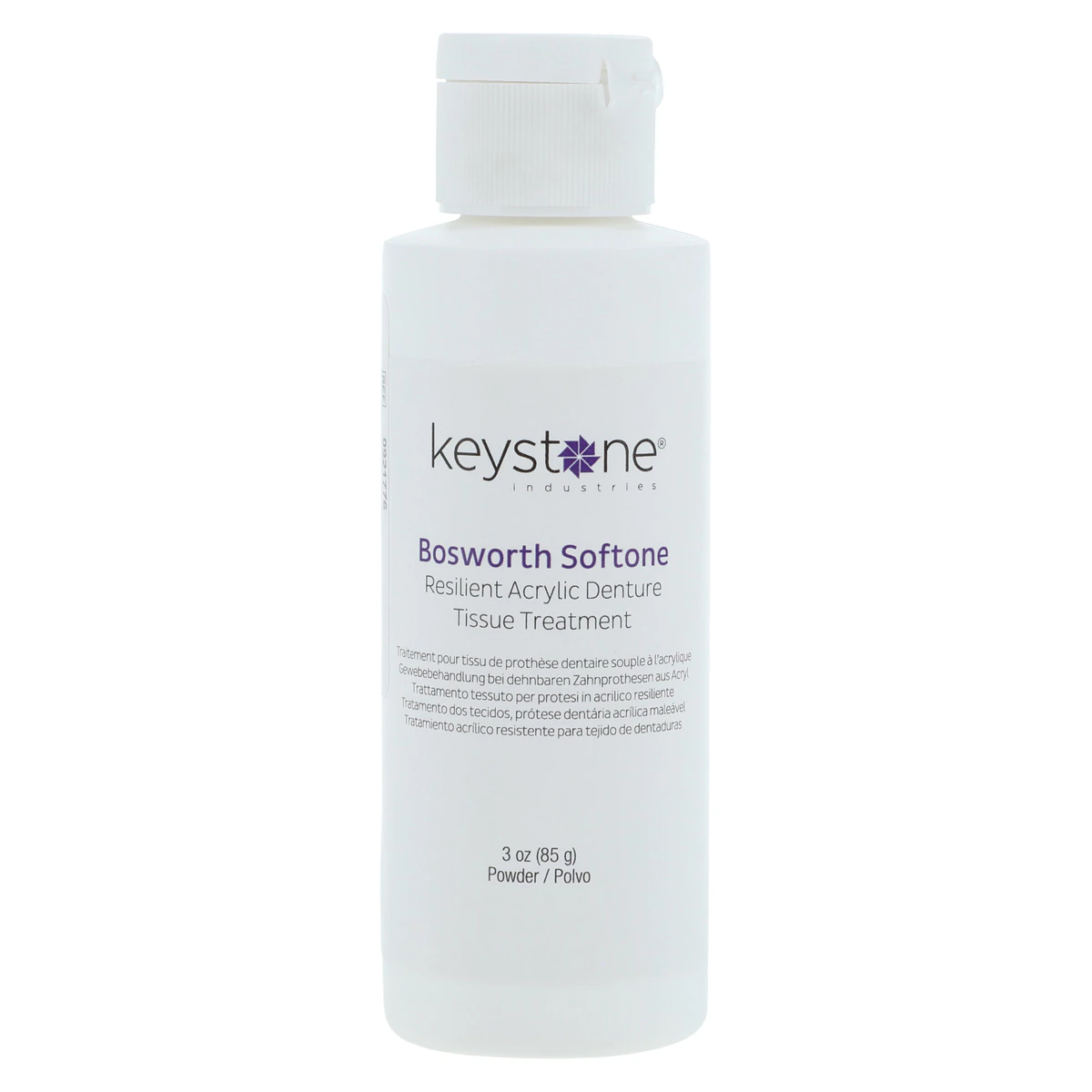Softone Resilient Denture Acrylic Treatment & Functional Impression Material, Powder, White, 3 oz Bottle, 0921776
