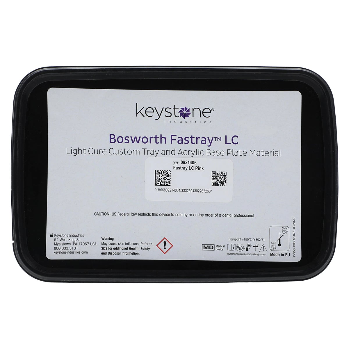 Fastray LC Light-Cure Custom Tray Material, Pink, Standard Kit, 50 Sheets/Box, 0921406