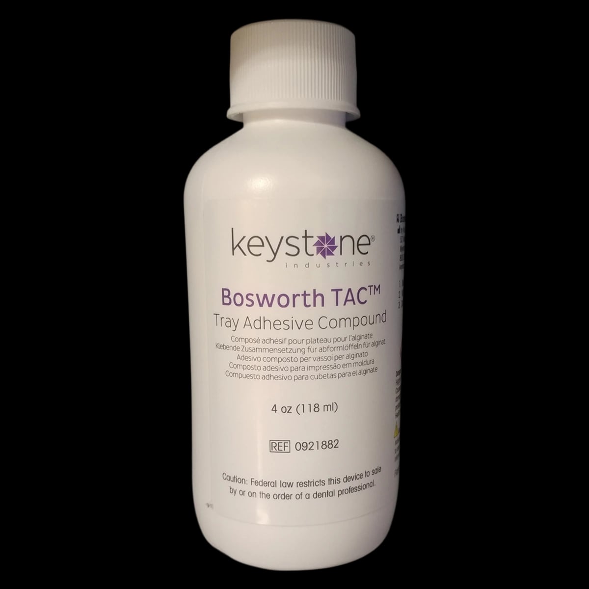 TAC™ Tray Adhesive Compound, Brush-On Liquid, 4 oz (118 ml) Bottle, 1/Pkg, 0921882