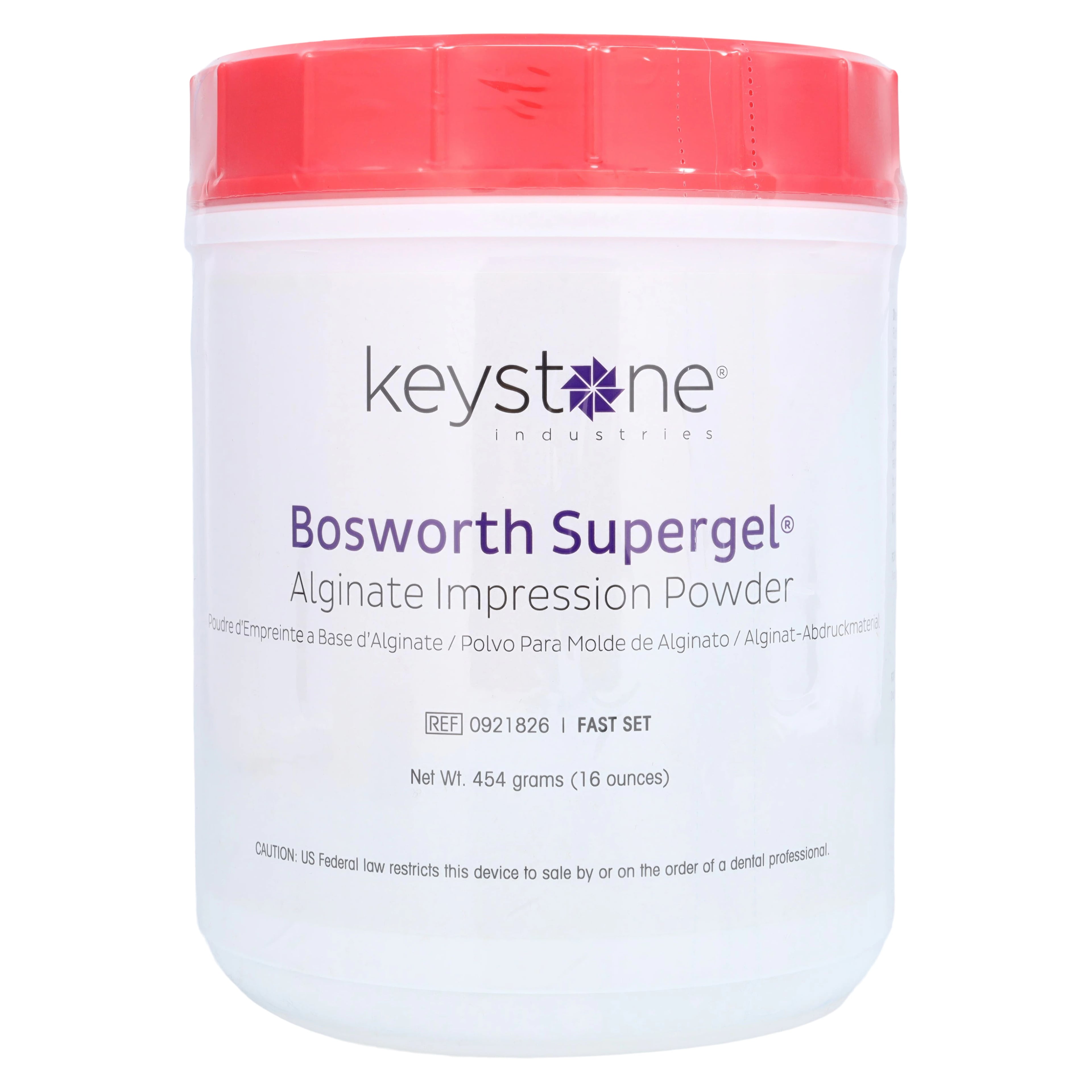 Keystone Supergel Fast Set Alginate, Sassafras Flavor, 1 Lb Can, #0921826