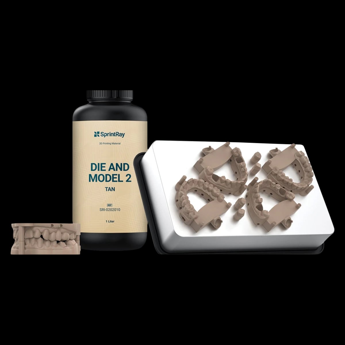 SprintRay Die & Model 2 3D Printing Resin, Tan, 1 Liter (1 kg) Bottle