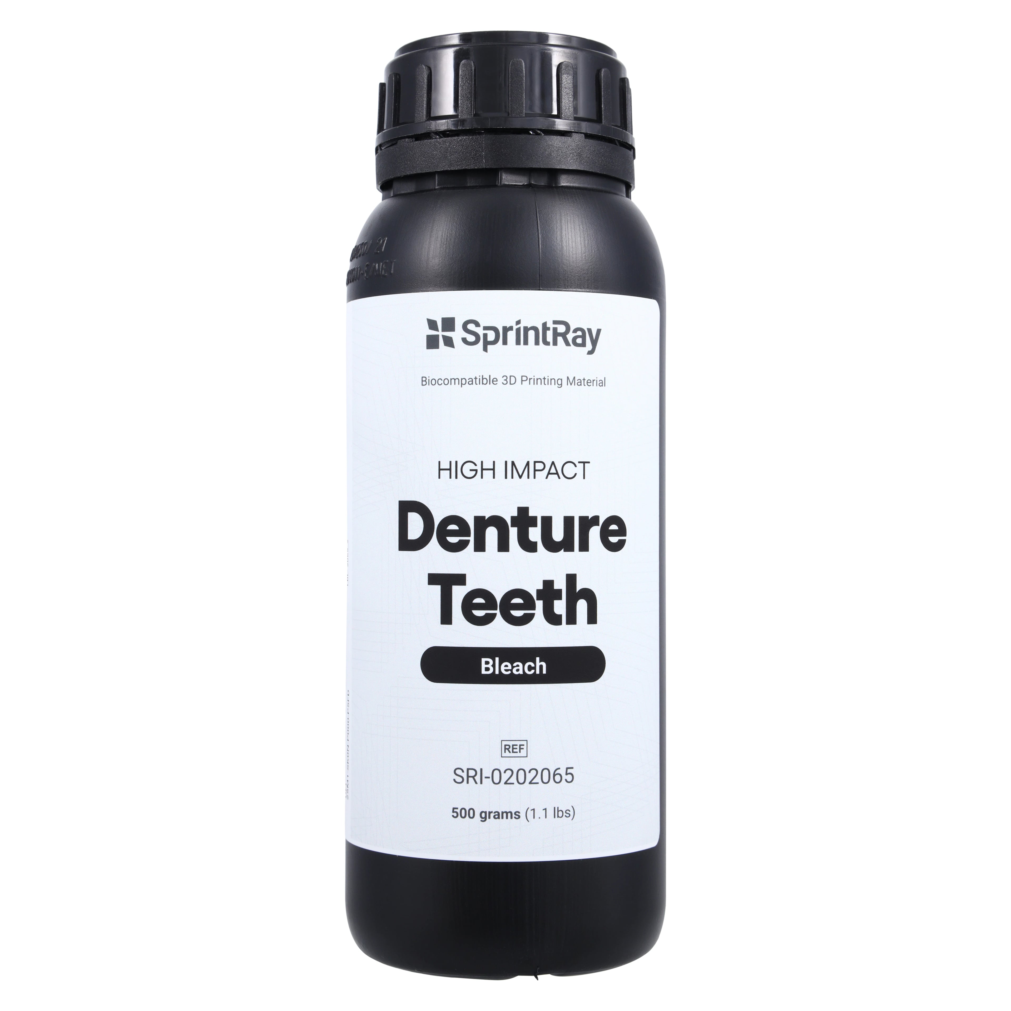SprintRay High Impact Denture Teeth Resin, Shade Bleach, 500g/500ml Bottle