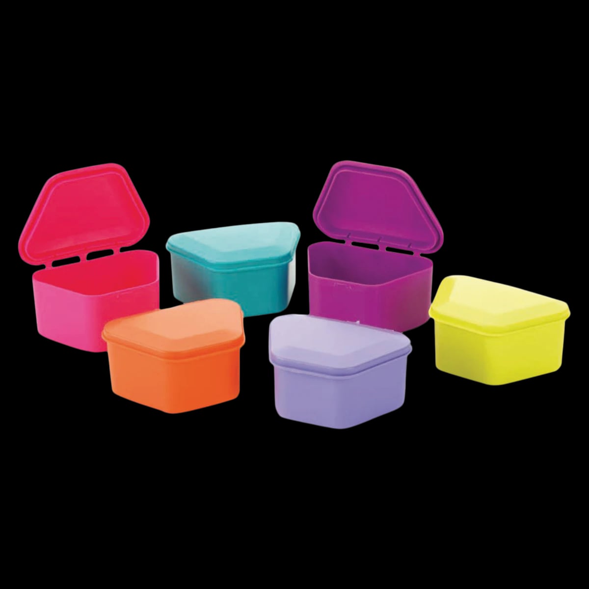 Keystone New Age Denture Storage Cases, Assorted Colors, 12/Box, 1-3/4" Deep, 9576553