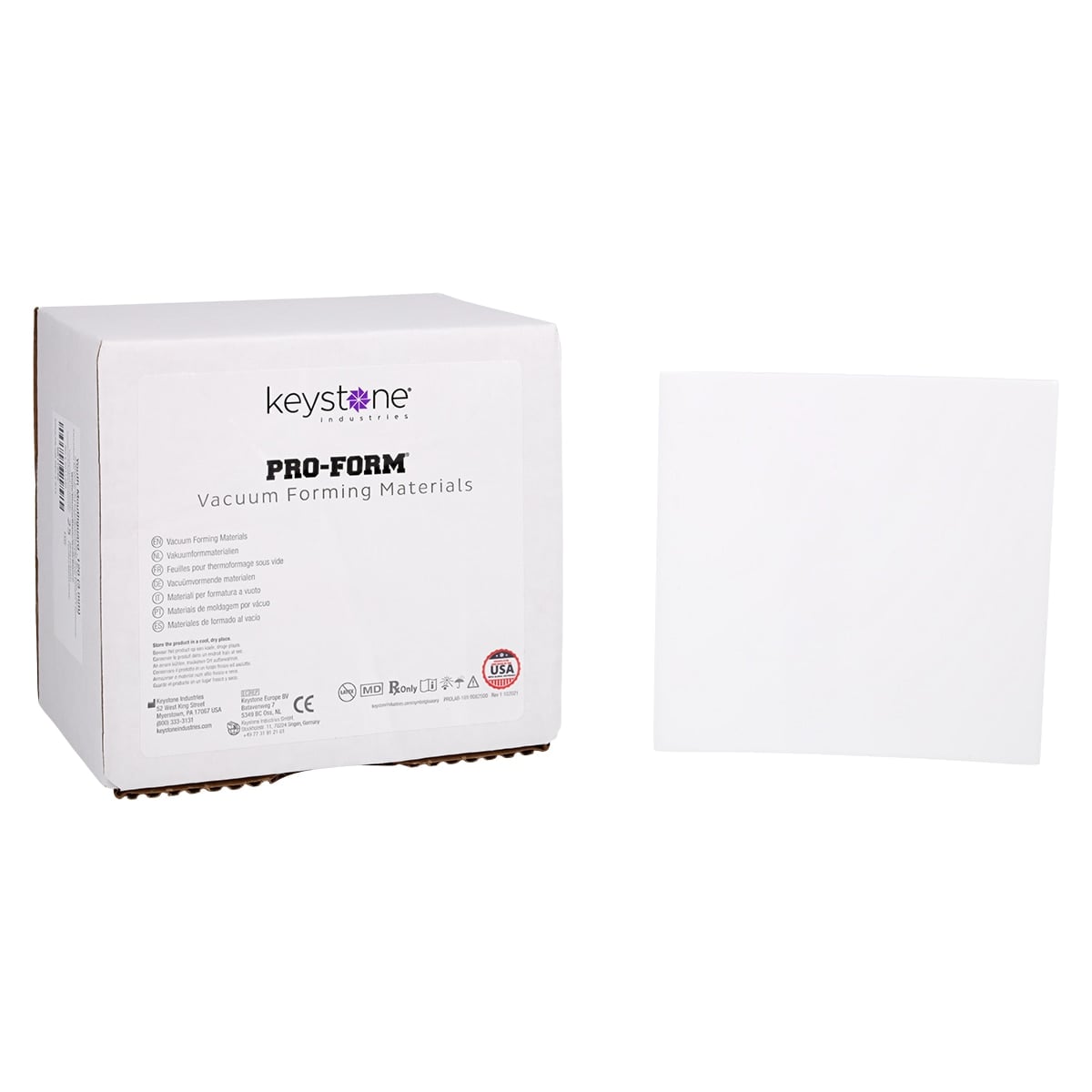 Pro-Form Youth Mouthguard Laminates, Soft EVA, White, 0.120" (3 mm) Thick, 5" x 5" Sheets, 25/Box