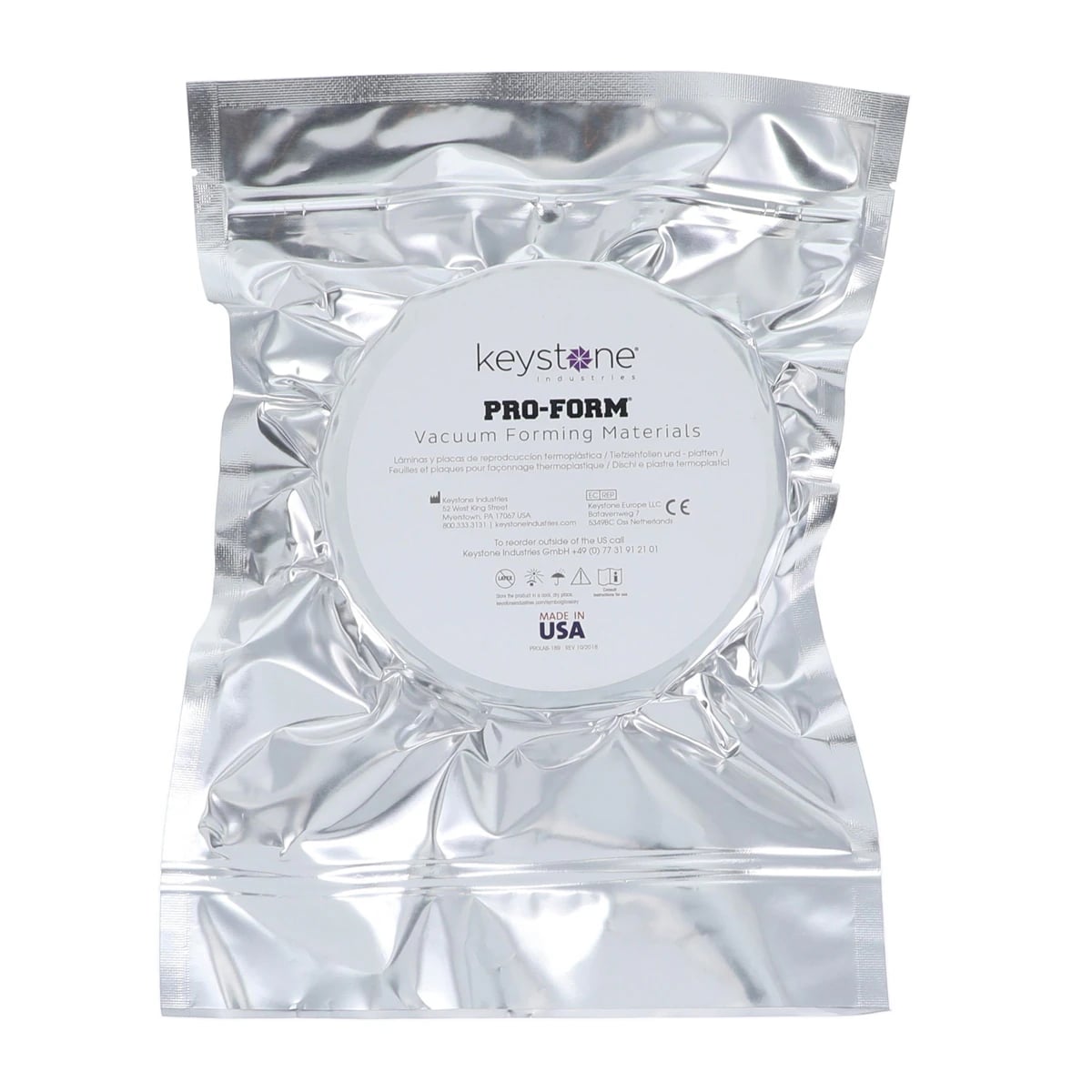 Keystone Proform Splint Material, Clear, .040" Thick, 125mm Round, 25/Pack, 9615060R1