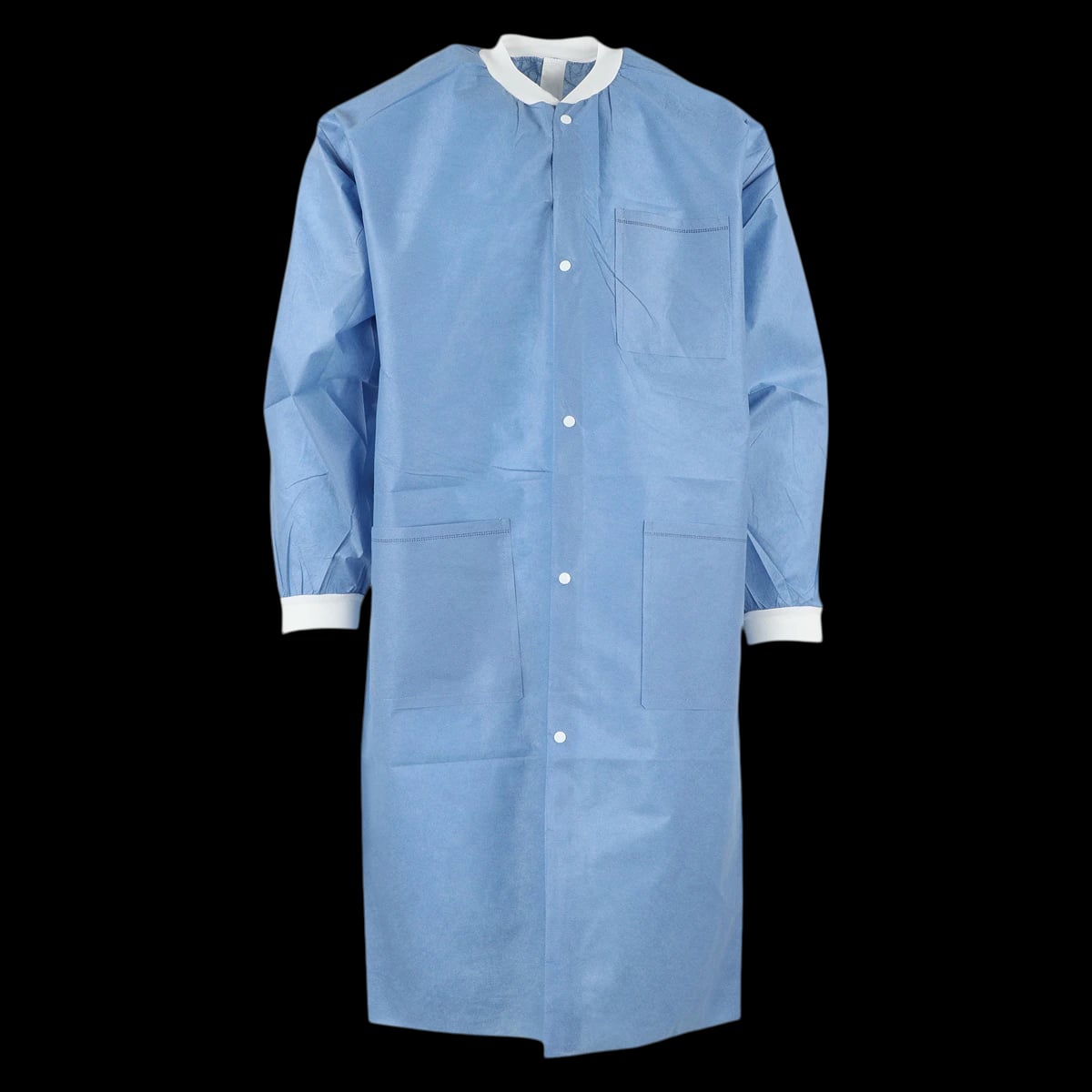 Extra-Safe Knee Length Lab Coat, Ceil Blue, X-Large, AAMI Level 3, Latex-Free, 10/Pk, 3660CBXL
