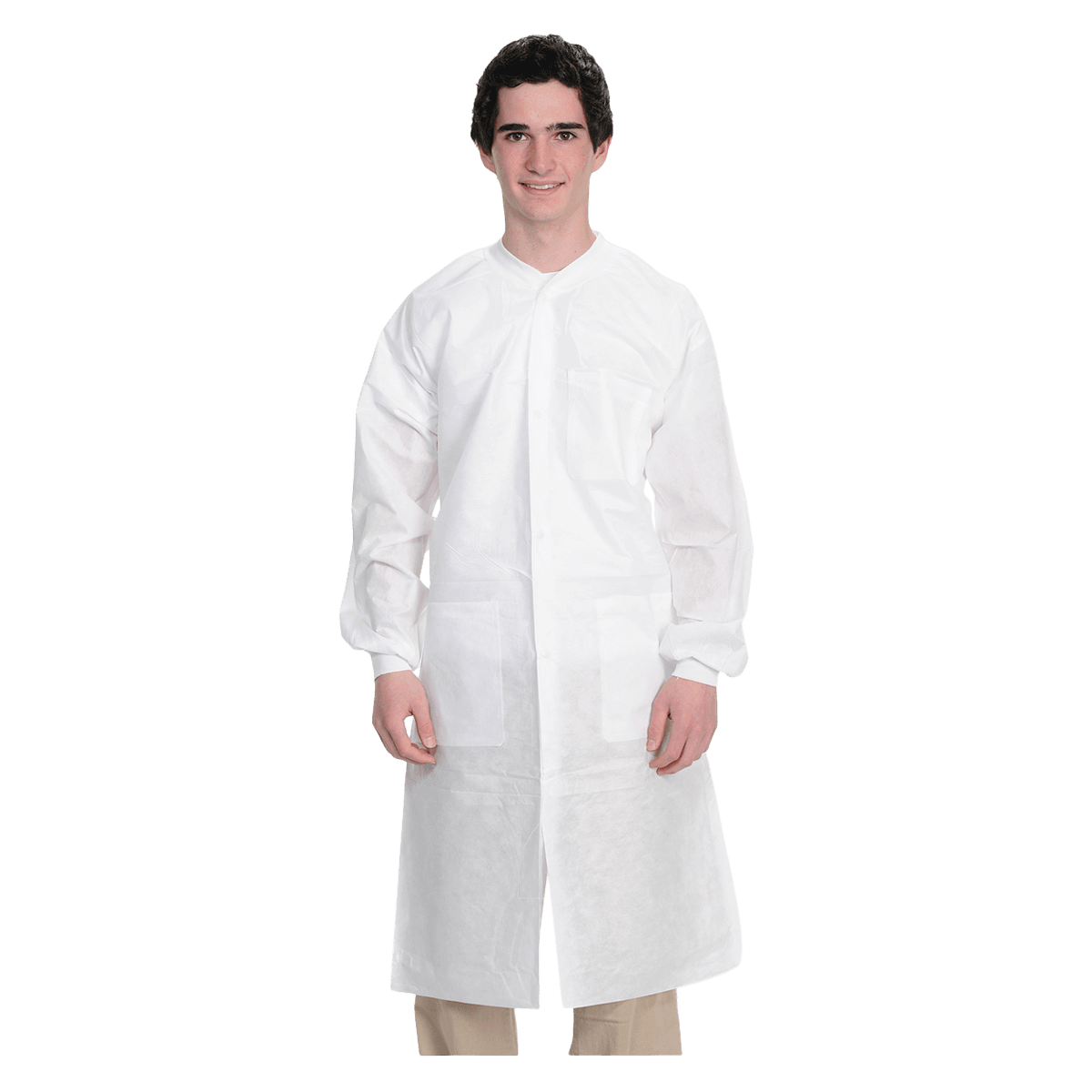 Valumax Extra-Safe AAMI Level 3 Fluid-Resistant Lab Coat, White, Knit Collar, X-Small, 10/Pack, 3660WHXS-K