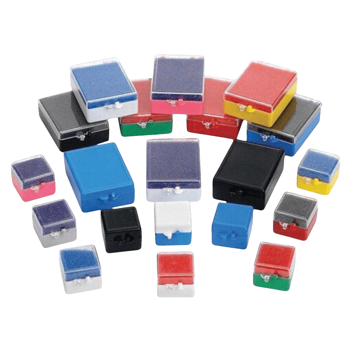 Keystone All Black Rigid C&B Boxes, 1" x 1" x 3/4", Hinged Snap-Type Lid, Box of 1000